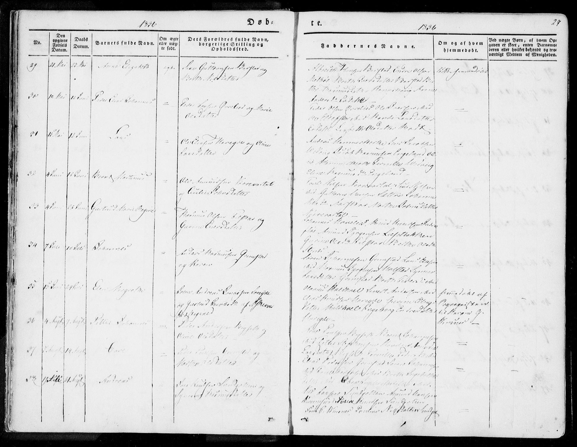 Ministerialprotokoller, klokkerbøker og fødselsregistre - Møre og Romsdal, AV/SAT-A-1454/509/L0104: Parish register (official) no. 509A02, 1833-1847, p. 27