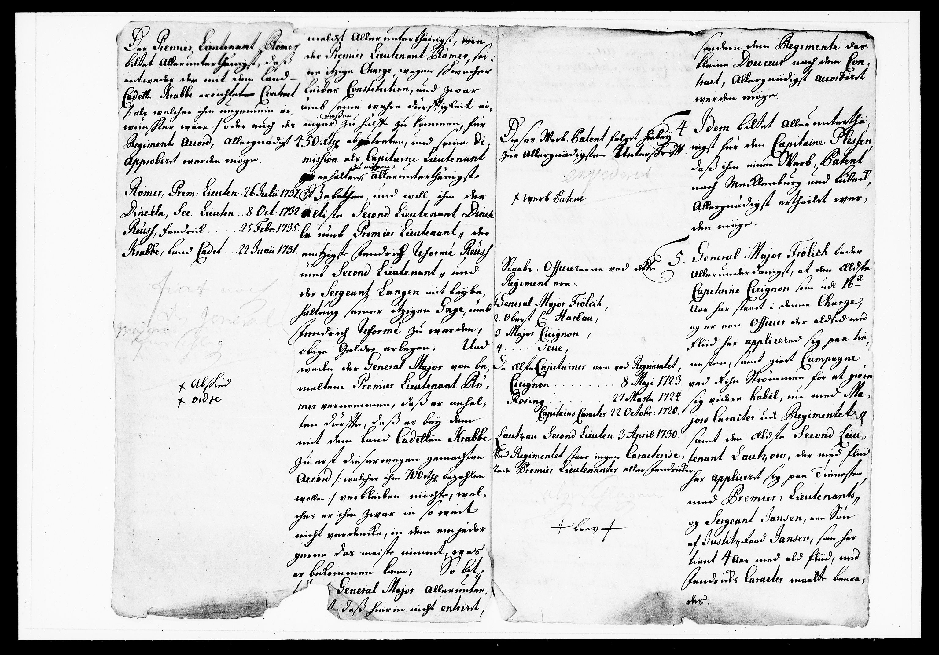 Krigskollegiet, Krigskancelliet, DRA/A-0006/-/1143-1150: Refererede sager, 1738, p. 213