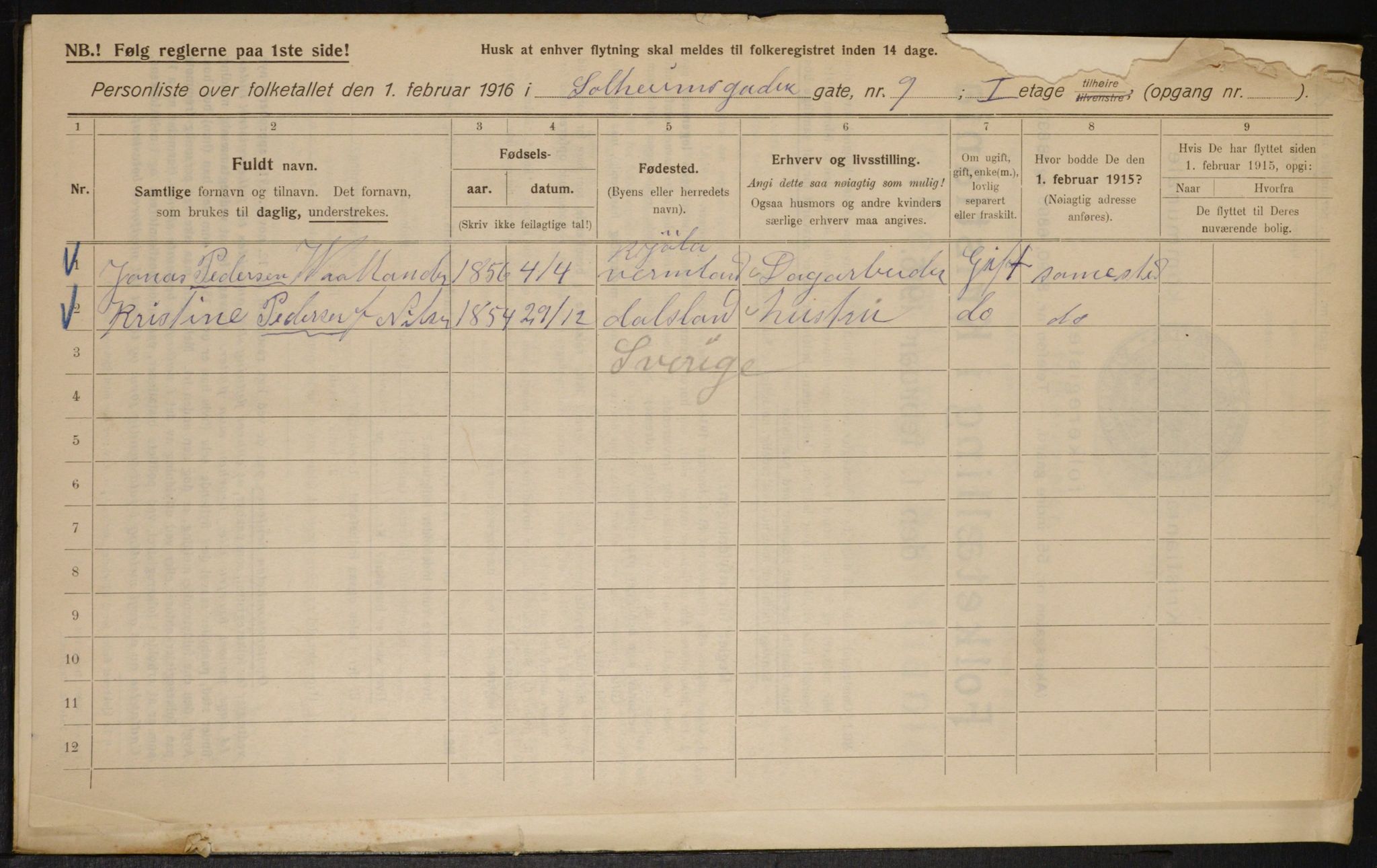 OBA, Municipal Census 1916 for Kristiania, 1916, p. 102128