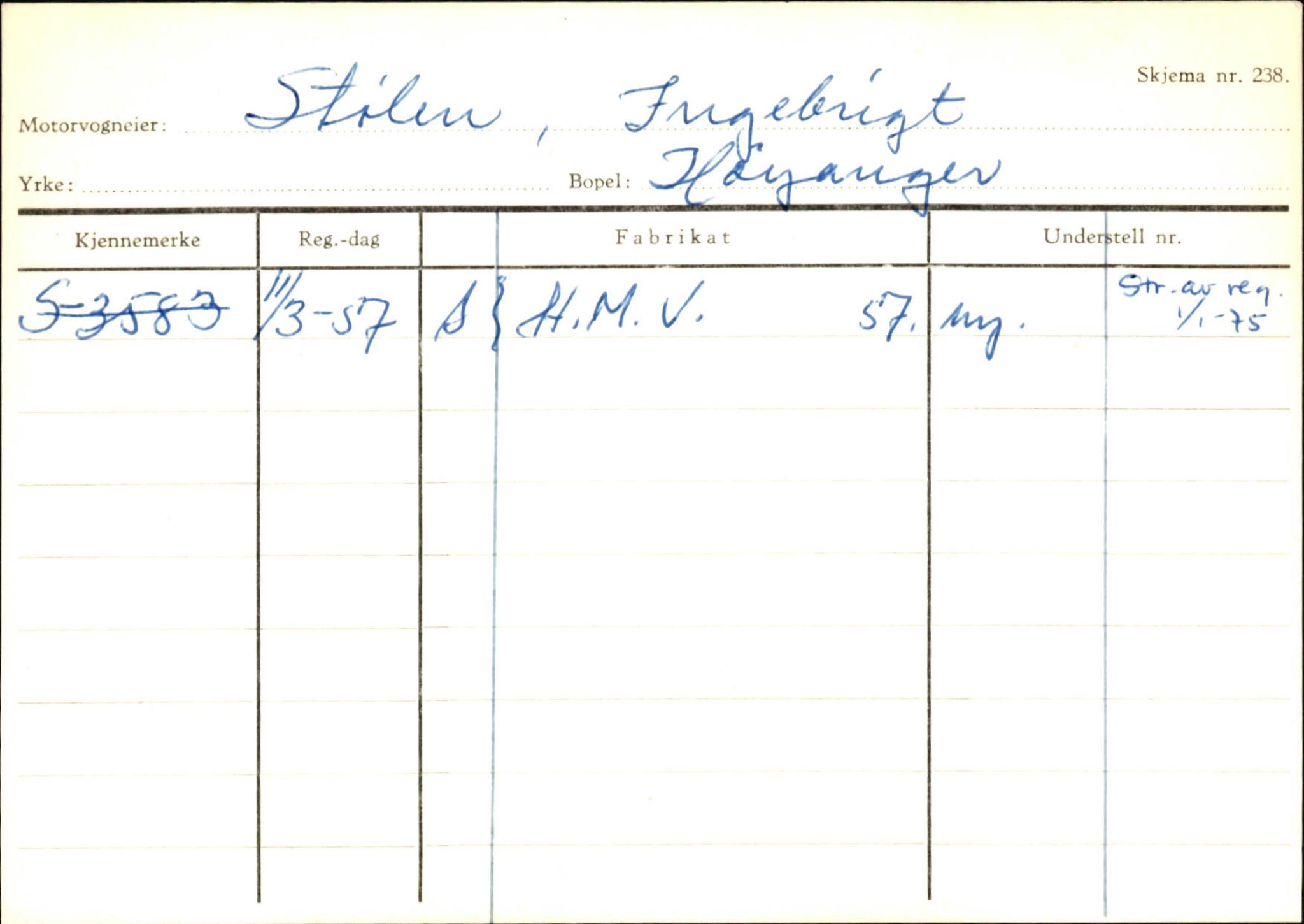 Statens vegvesen, Sogn og Fjordane vegkontor, SAB/A-5301/4/F/L0131: Eigarregister Høyanger P-Å. Stryn S-Å, 1945-1975, p. 421