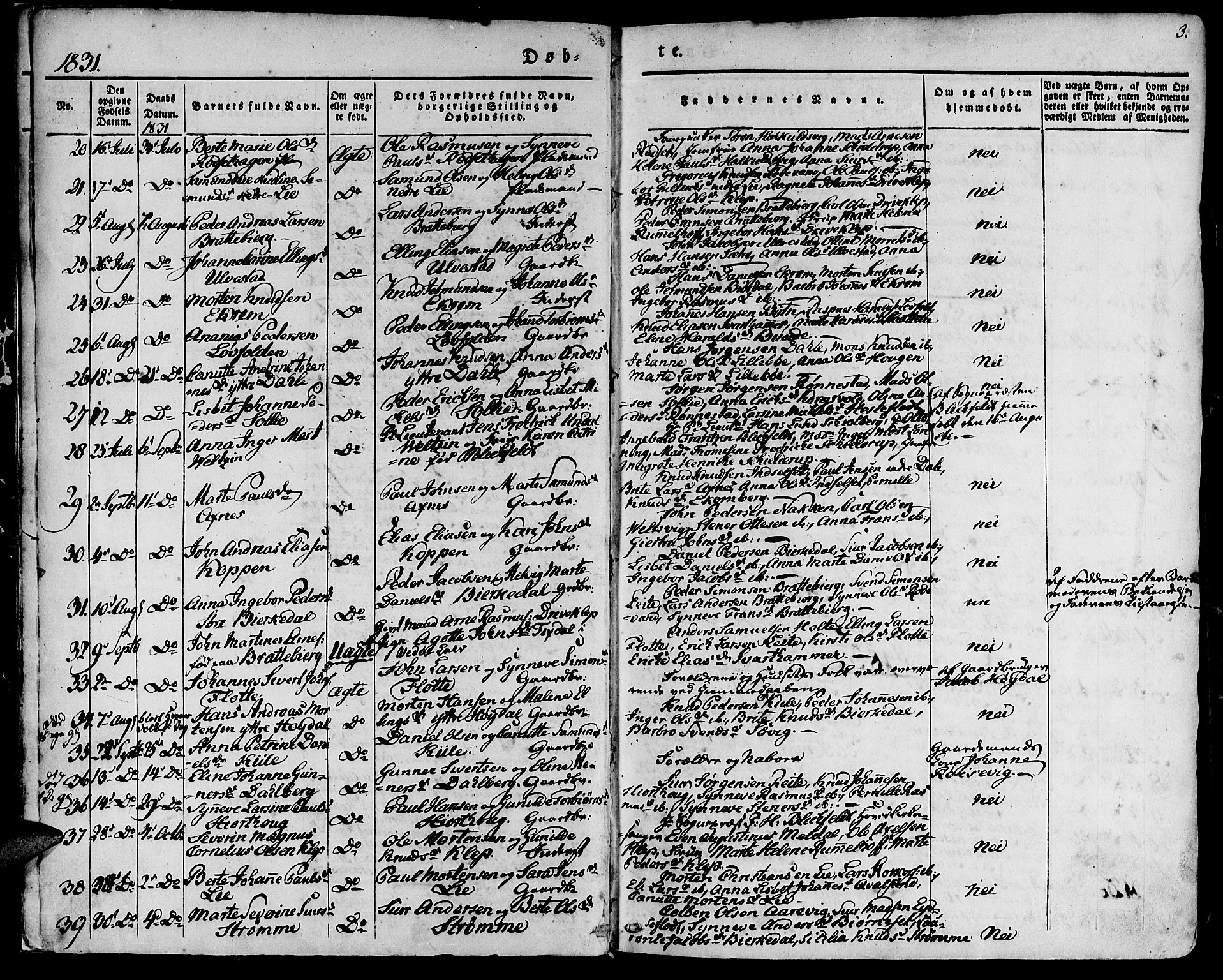 Ministerialprotokoller, klokkerbøker og fødselsregistre - Møre og Romsdal, AV/SAT-A-1454/511/L0139: Parish register (official) no. 511A06, 1831-1850, p. 3