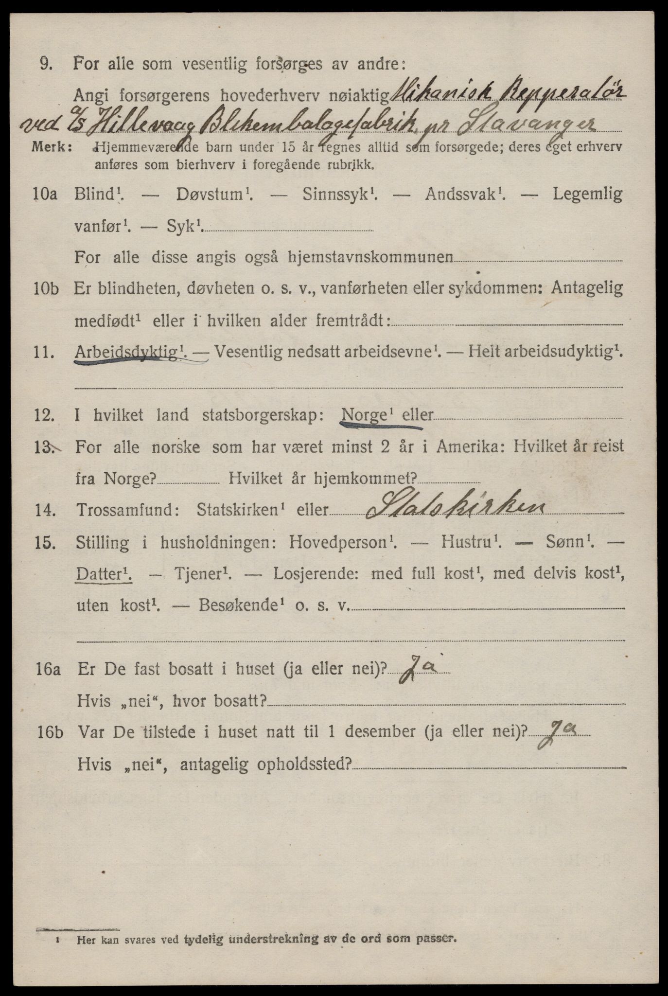 SAST, 1920 census for Hetland, 1920, p. 15456