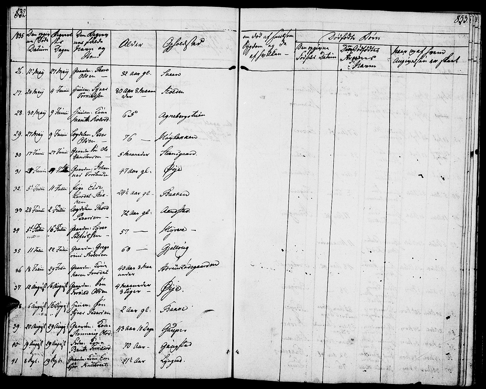 Lom prestekontor, AV/SAH-PREST-070/K/L0005: Parish register (official) no. 5, 1825-1837, p. 852-853