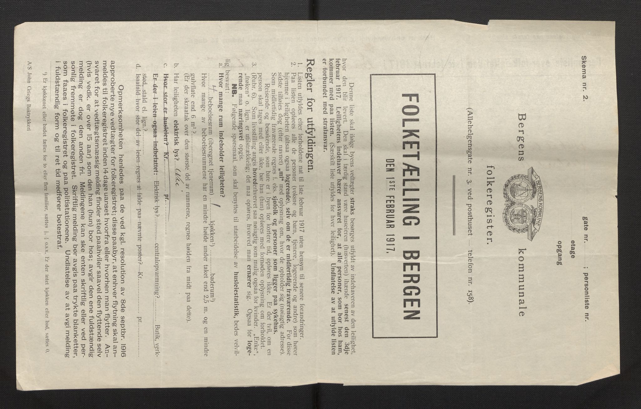 SAB, Municipal Census 1917 for Bergen, 1917, p. 7852