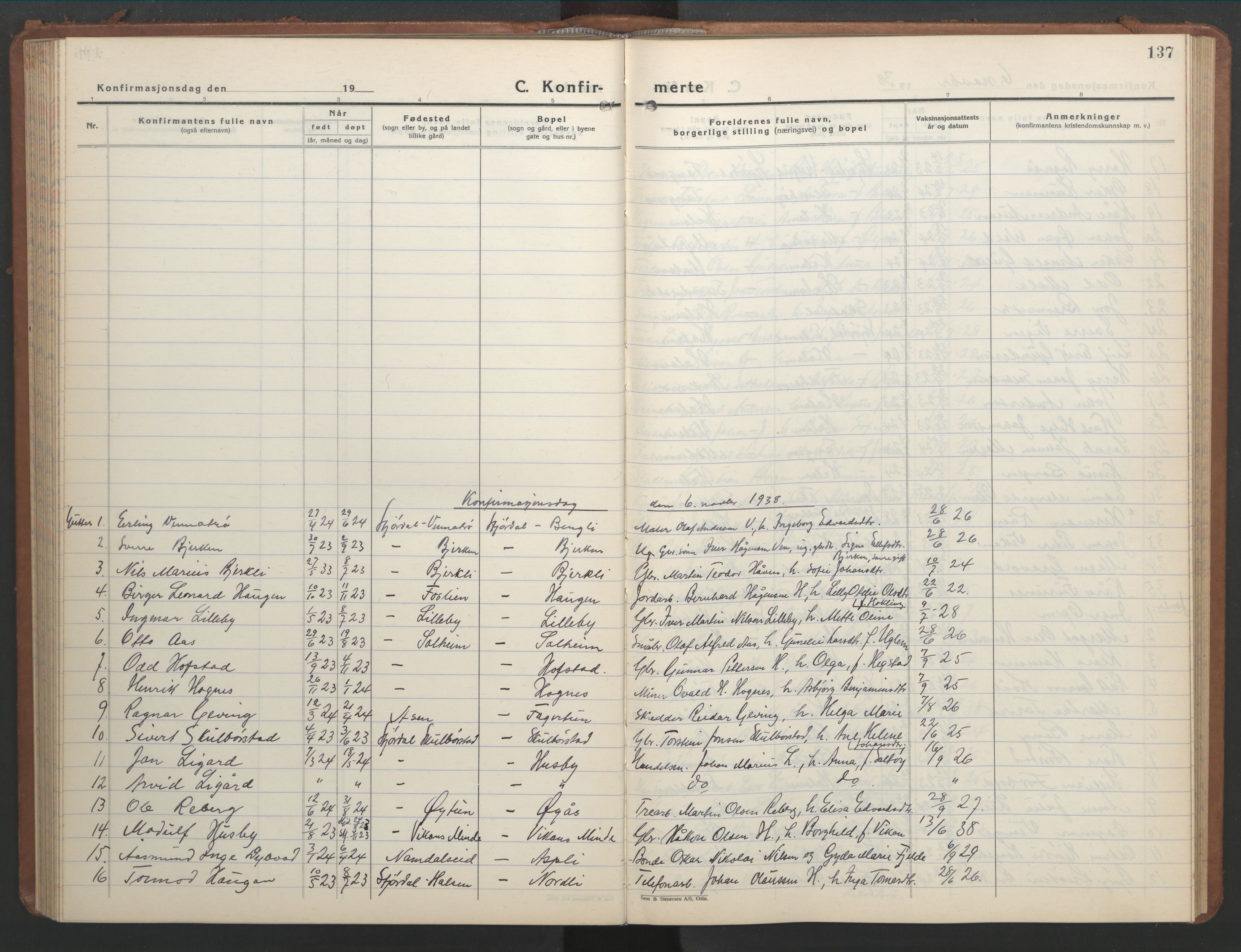 Ministerialprotokoller, klokkerbøker og fødselsregistre - Nord-Trøndelag, AV/SAT-A-1458/709/L0089: Parish register (copy) no. 709C03, 1935-1948, p. 137