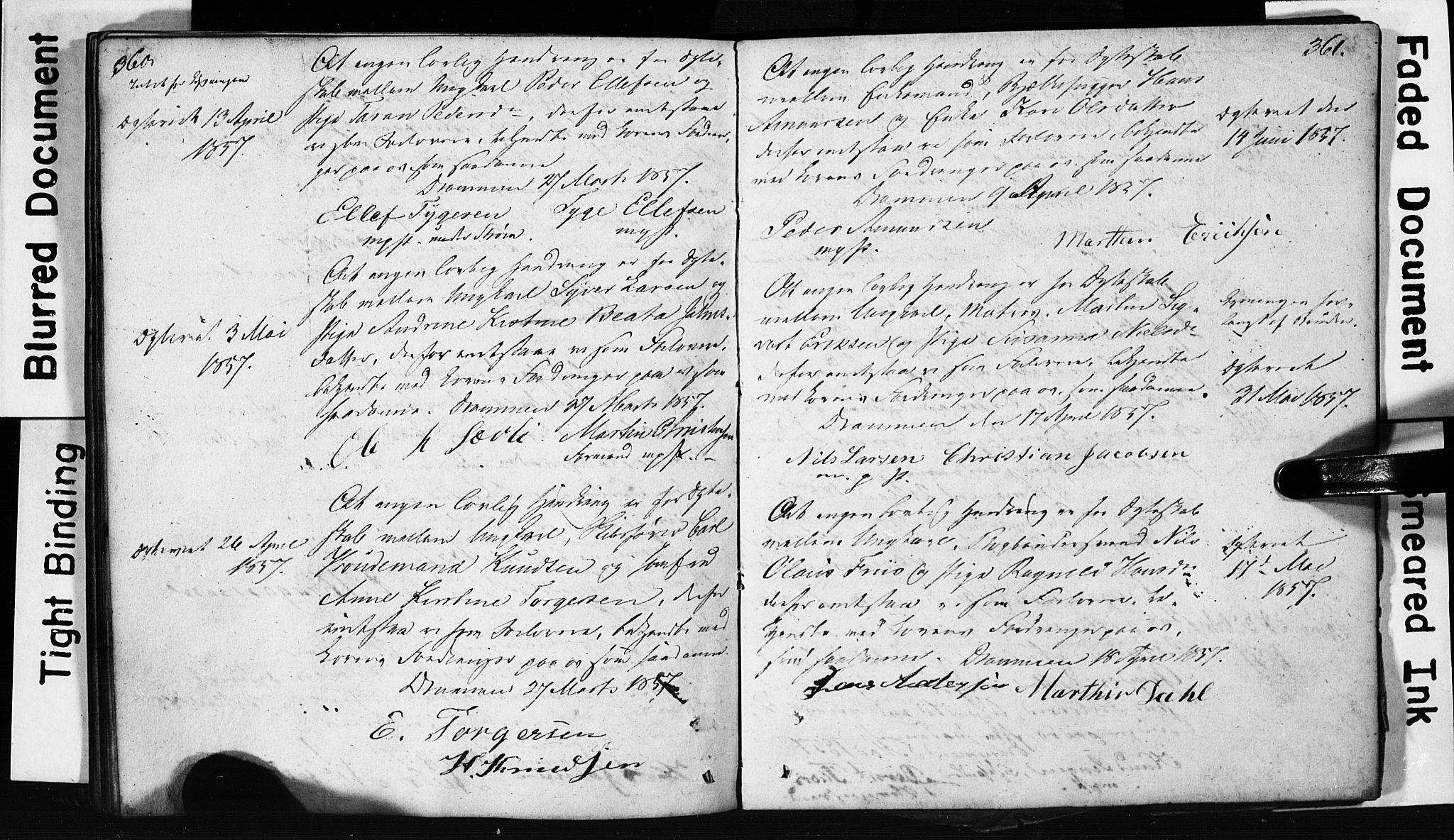 Strømsø kirkebøker, AV/SAKO-A-246/H/Hb/L0002: Best man's statements no. 2, 1815-1857, p. 360-361