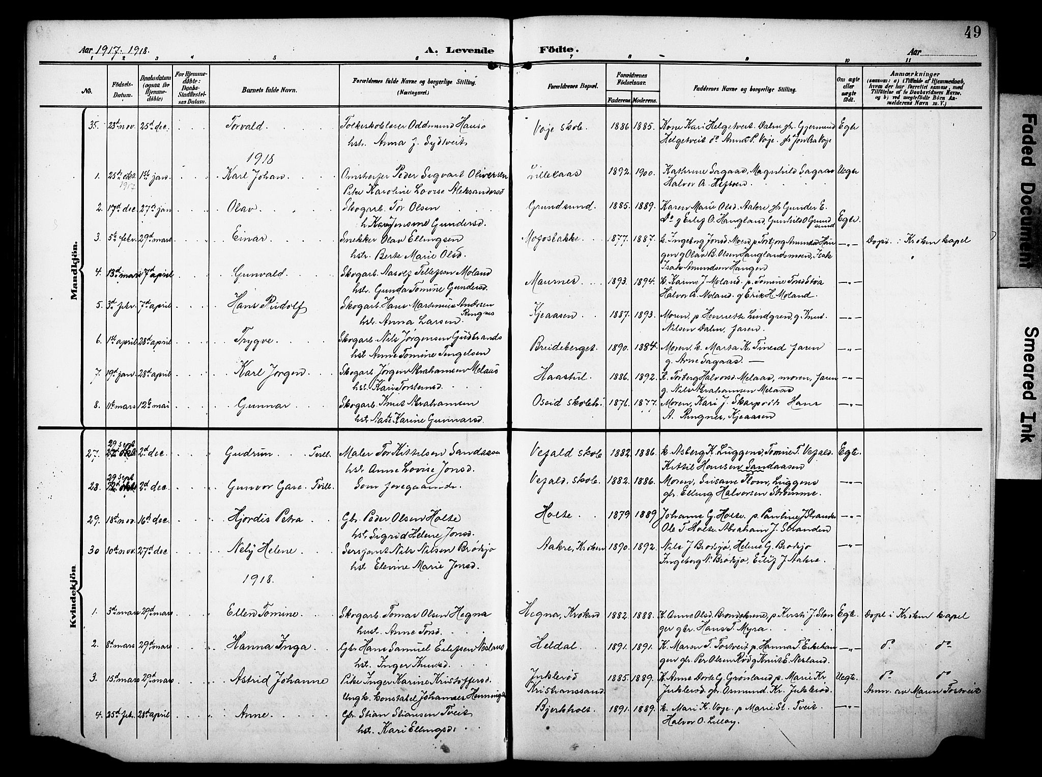 Drangedal kirkebøker, SAKO/A-258/G/Ga/L0004: Parish register (copy) no. I 4, 1901-1933, p. 49