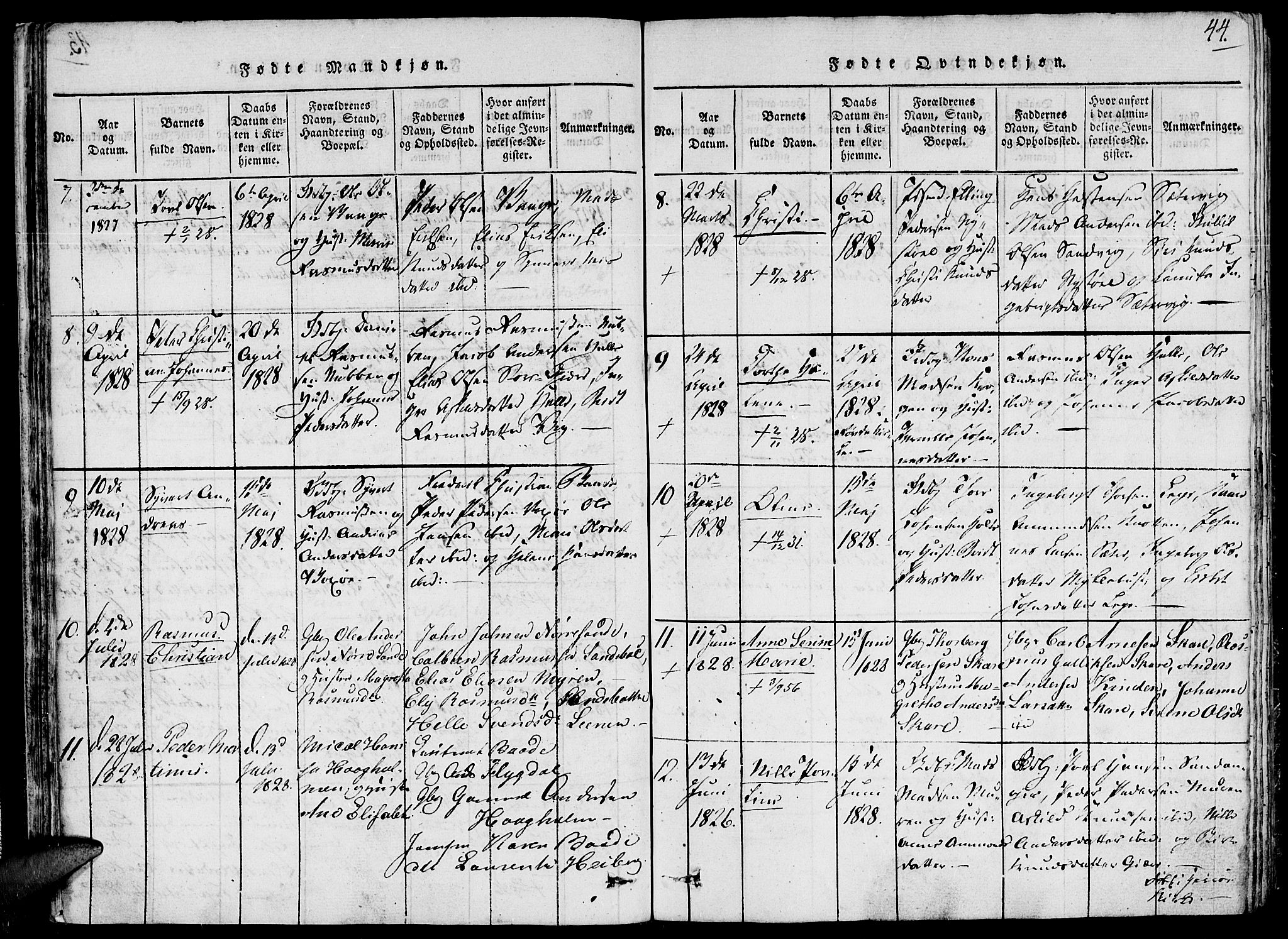 Ministerialprotokoller, klokkerbøker og fødselsregistre - Møre og Romsdal, AV/SAT-A-1454/503/L0033: Parish register (official) no. 503A01, 1816-1841, p. 44