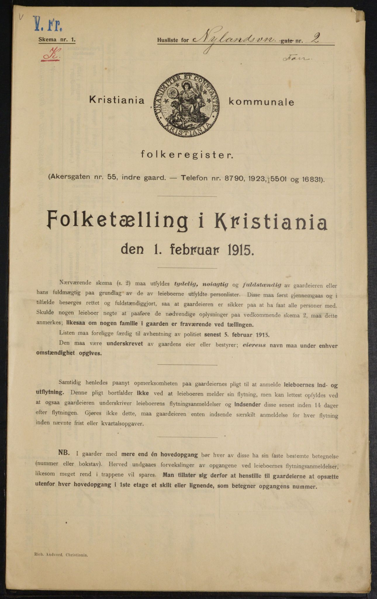 OBA, Municipal Census 1915 for Kristiania, 1915, p. 73398