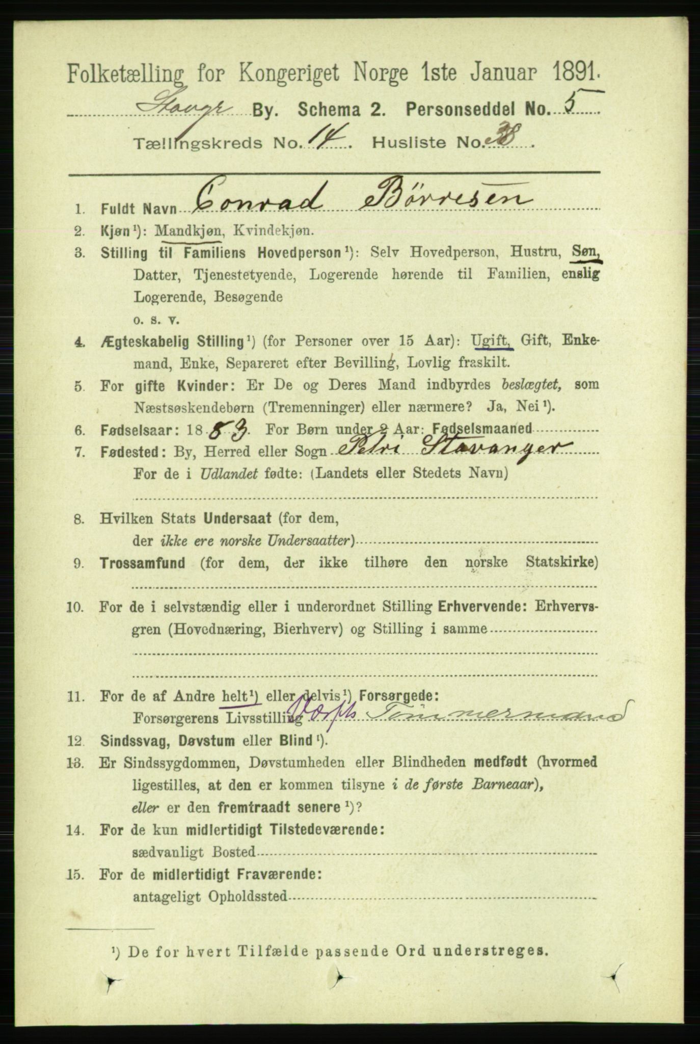 RA, 1891 census for 1103 Stavanger, 1891, p. 17313