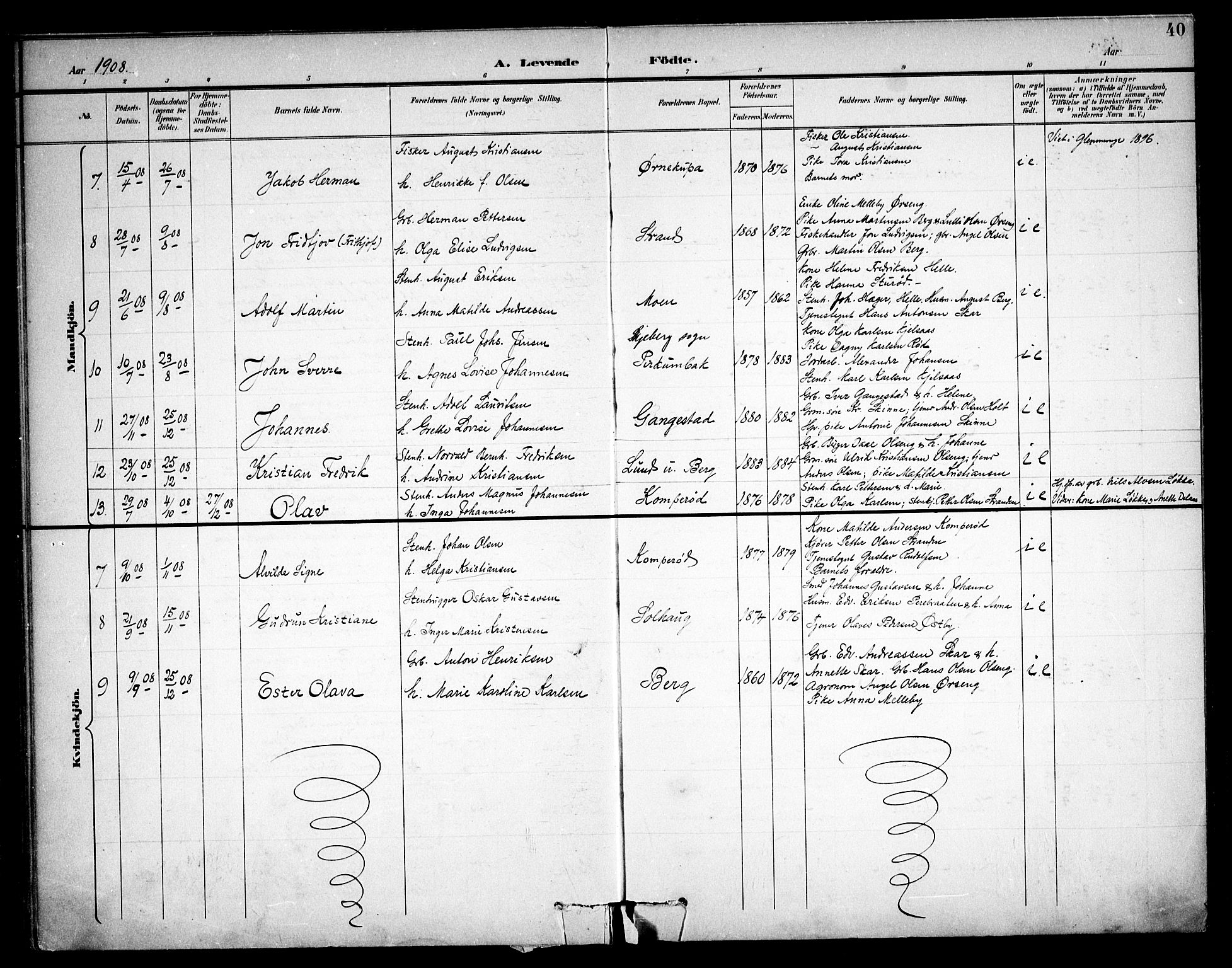 Skjeberg prestekontor Kirkebøker, AV/SAO-A-10923/F/Fb/L0002: Parish register (official) no. II 2, 1895-1910, p. 40