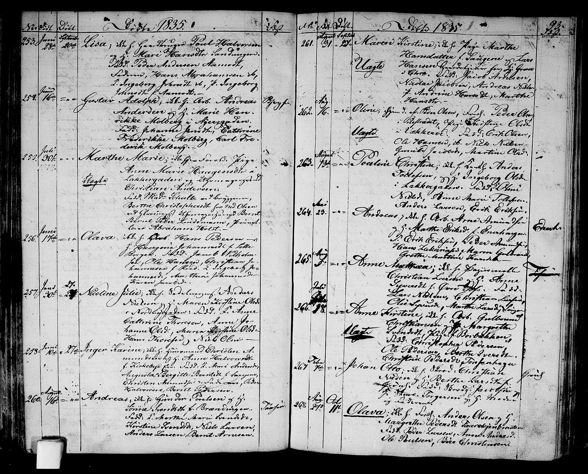 Aker prestekontor kirkebøker, AV/SAO-A-10861/G/L0006: Parish register (copy) no. 6, 1830-1838, p. 93