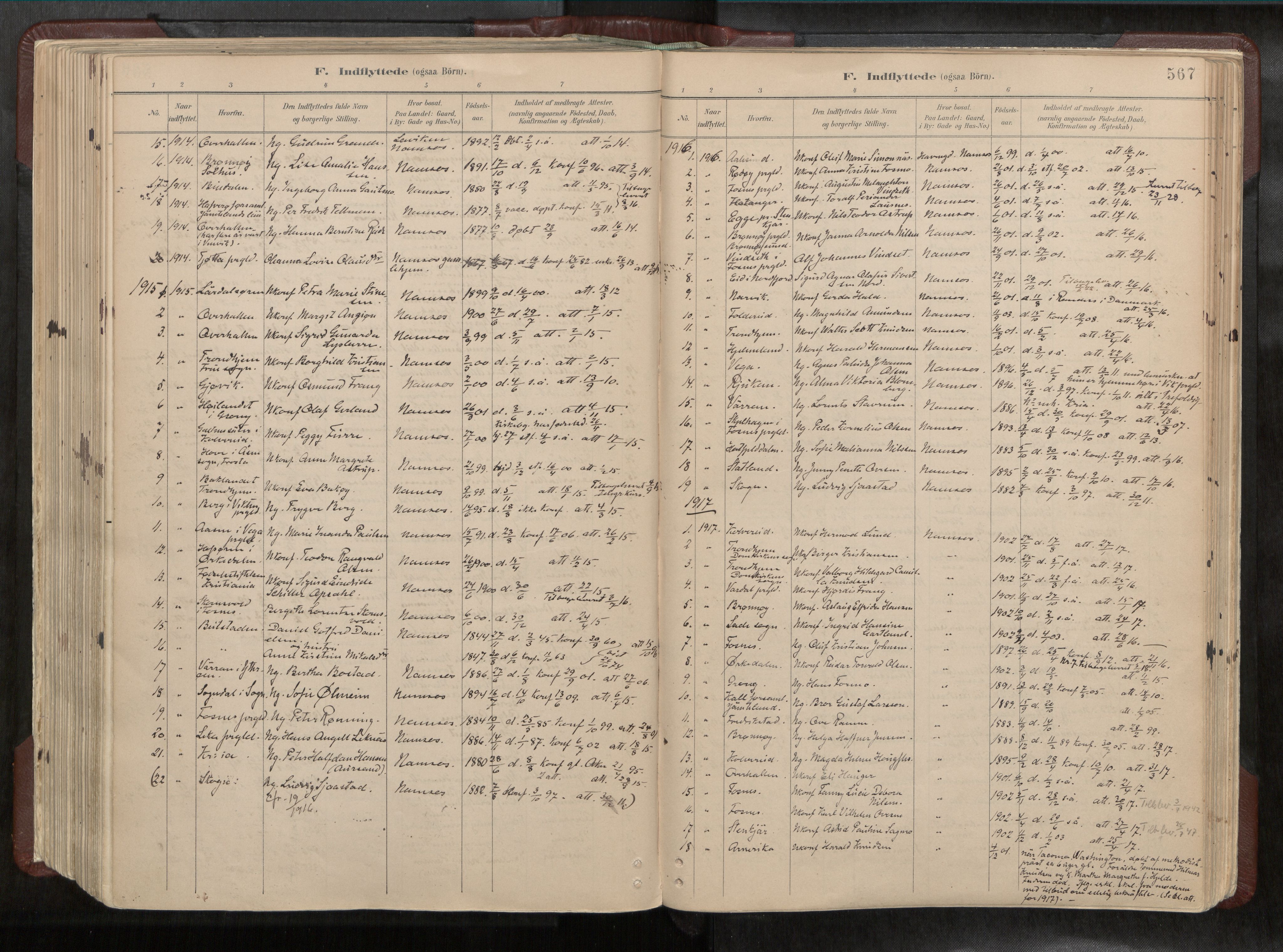 Ministerialprotokoller, klokkerbøker og fødselsregistre - Nord-Trøndelag, SAT/A-1458/768/L0579a: Parish register (official) no. 768A14, 1887-1931, p. 567