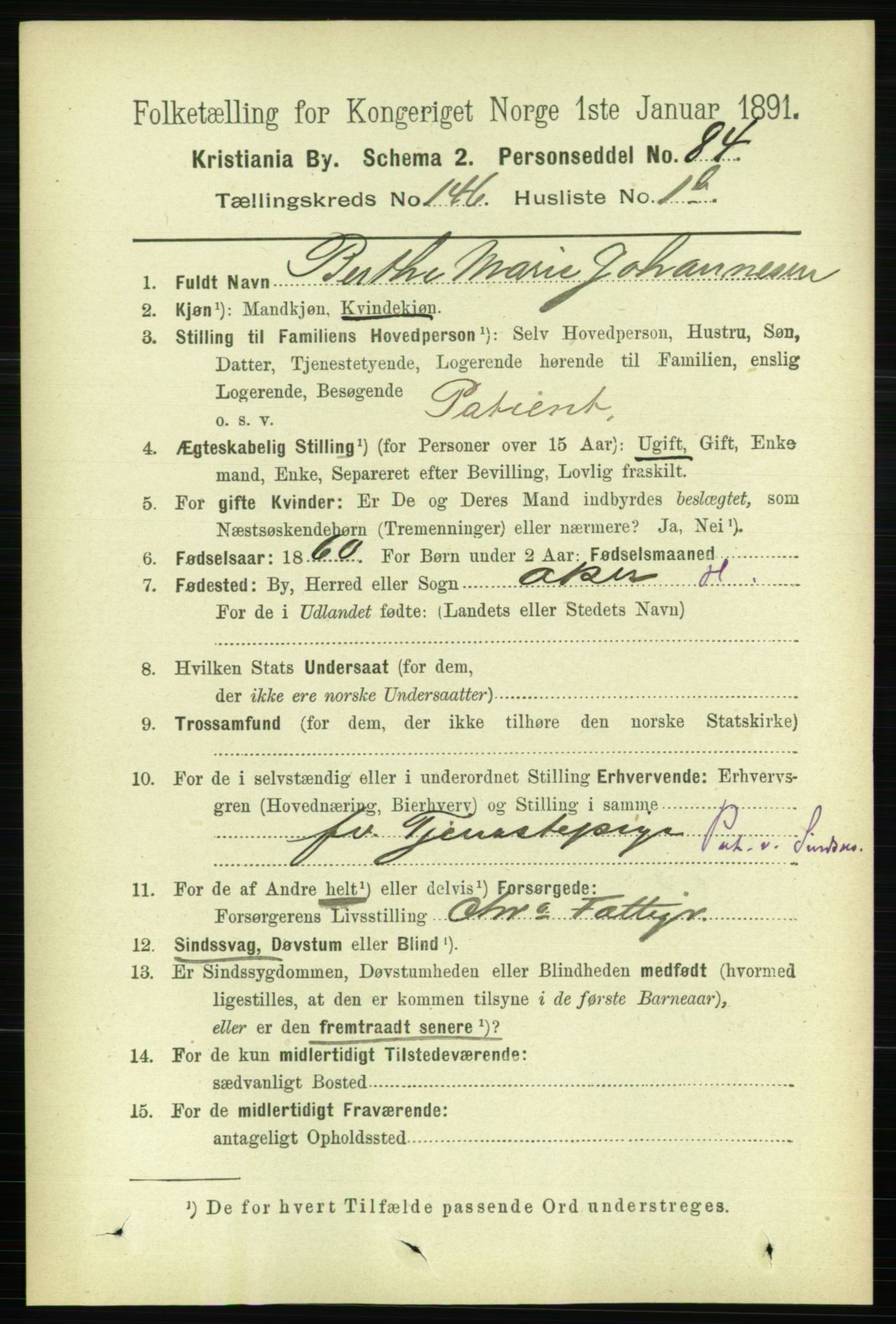 RA, 1891 census for 0301 Kristiania, 1891, p. 80625