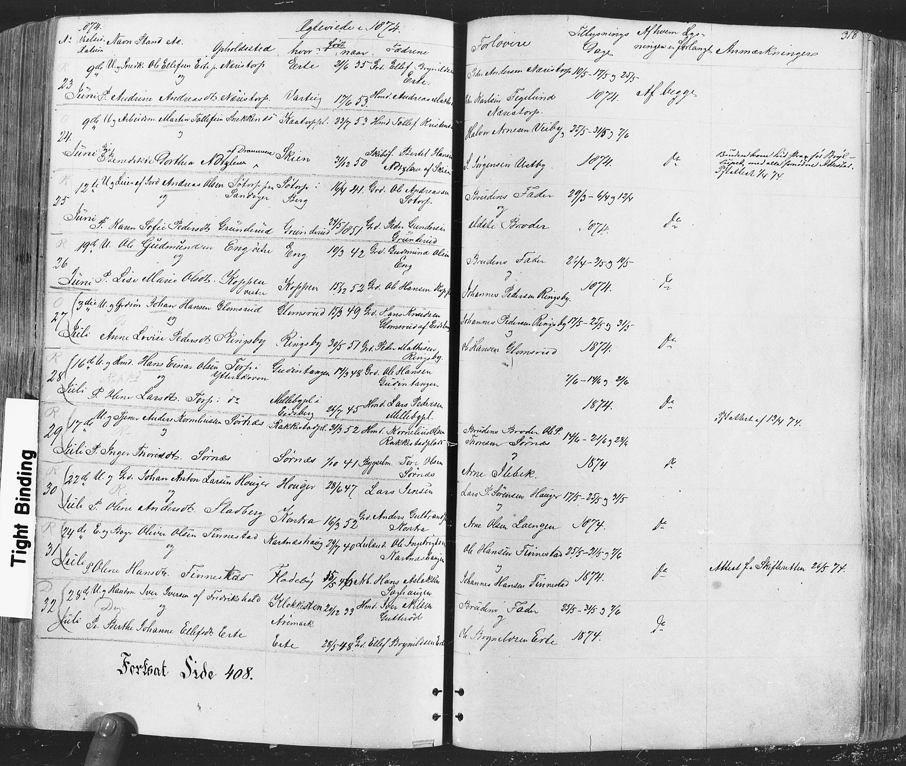 Rakkestad prestekontor Kirkebøker, AV/SAO-A-2008/F/Fa/L0011: Parish register (official) no. I 11, 1862-1877, p. 318