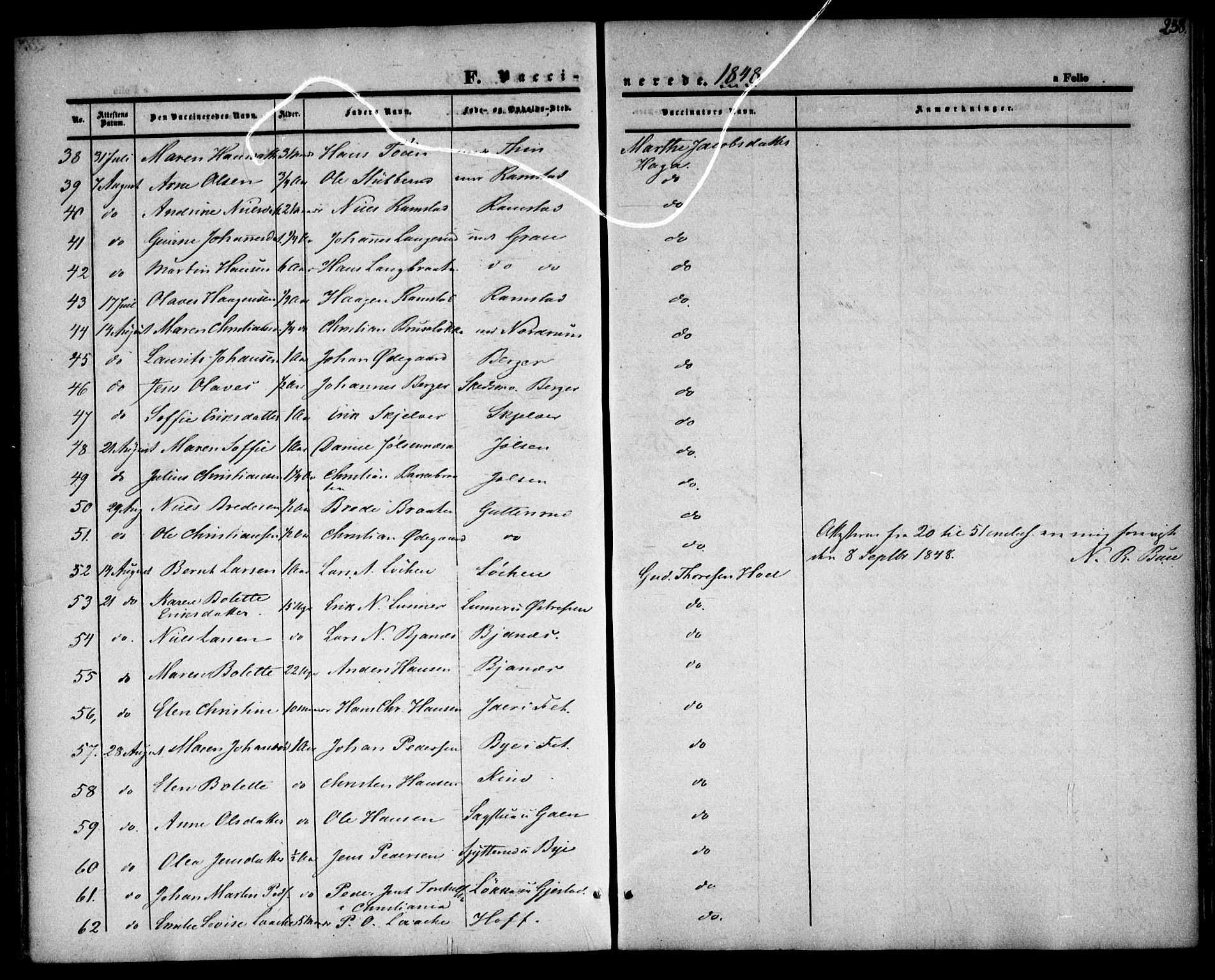 Fet prestekontor Kirkebøker, AV/SAO-A-10370a/F/Fa/L0010: Parish register (official) no. I 10, 1847-1859, p. 238