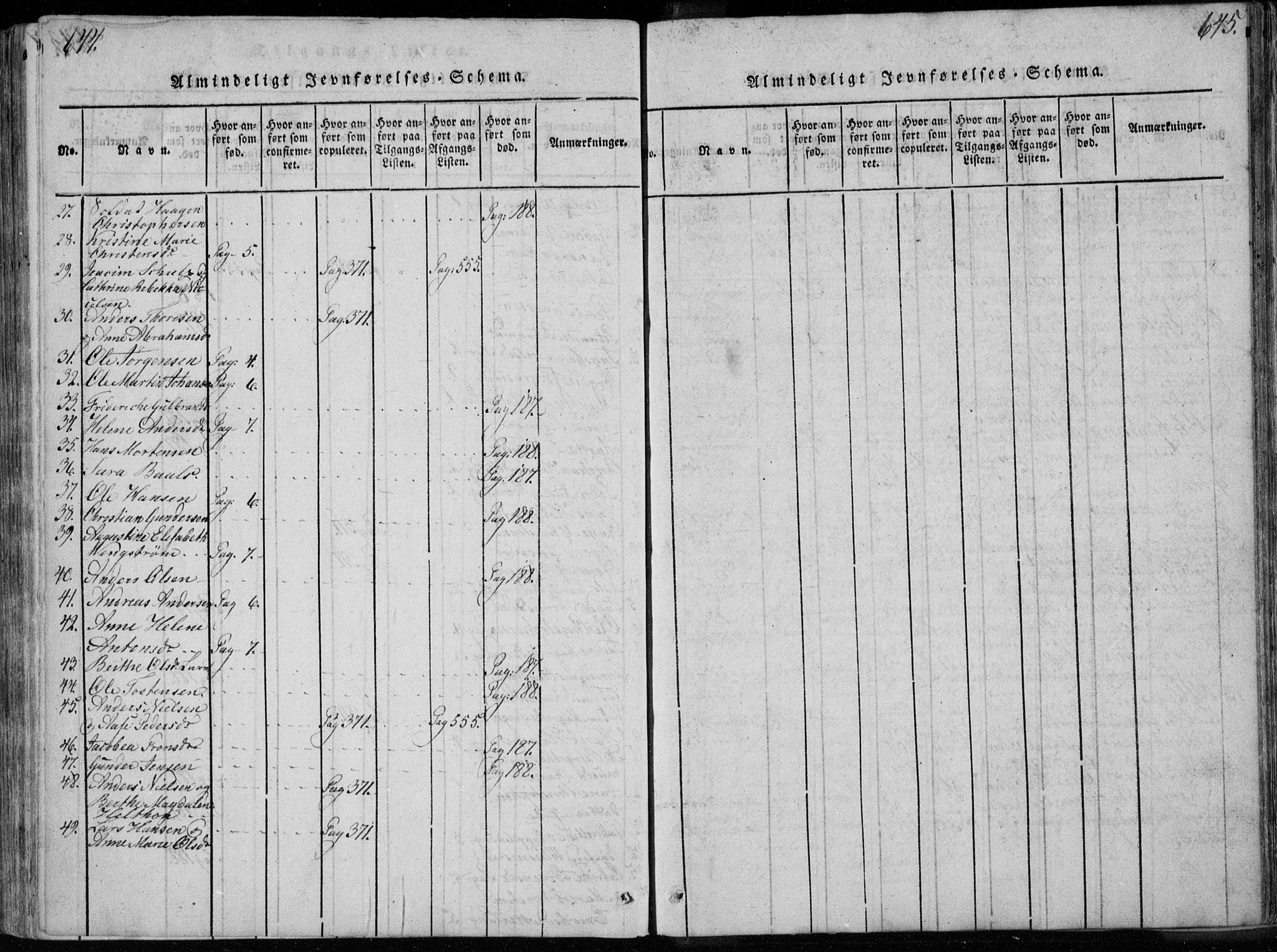 Bragernes kirkebøker, AV/SAKO-A-6/F/Fa/L0007: Parish register (official) no. I 7, 1815-1829, p. 644-645