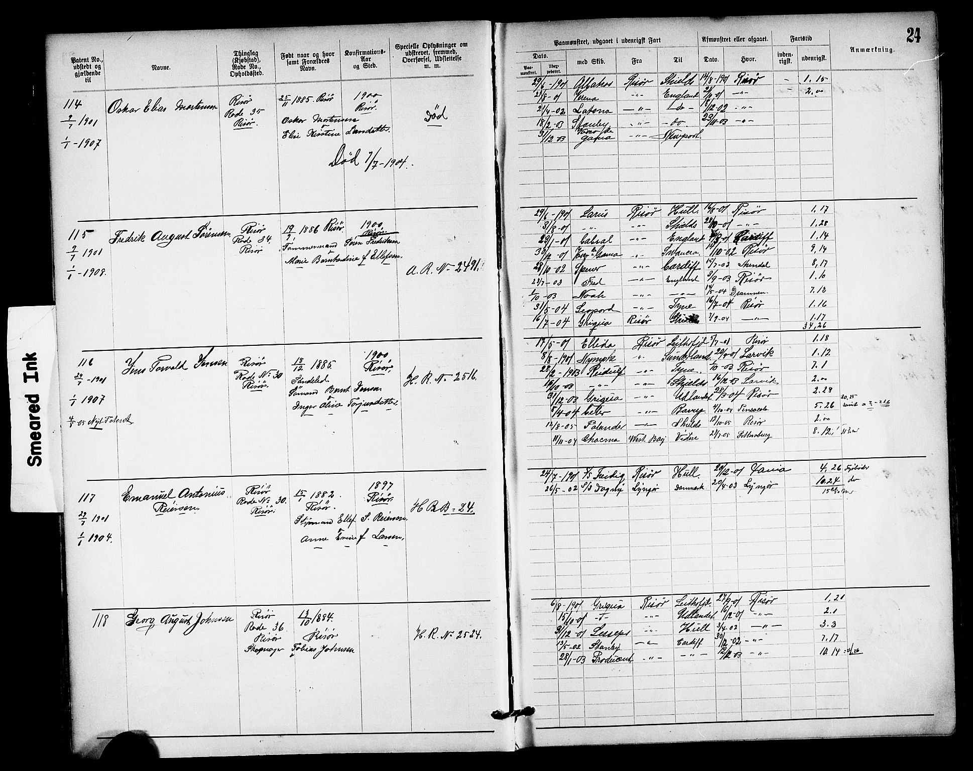 Risør mønstringskrets, AV/SAK-2031-0010/F/Fa/L0004: Annotasjonsrulle nr 1914-1915 og nr 1-477, T-8, 1899-1911, p. 26