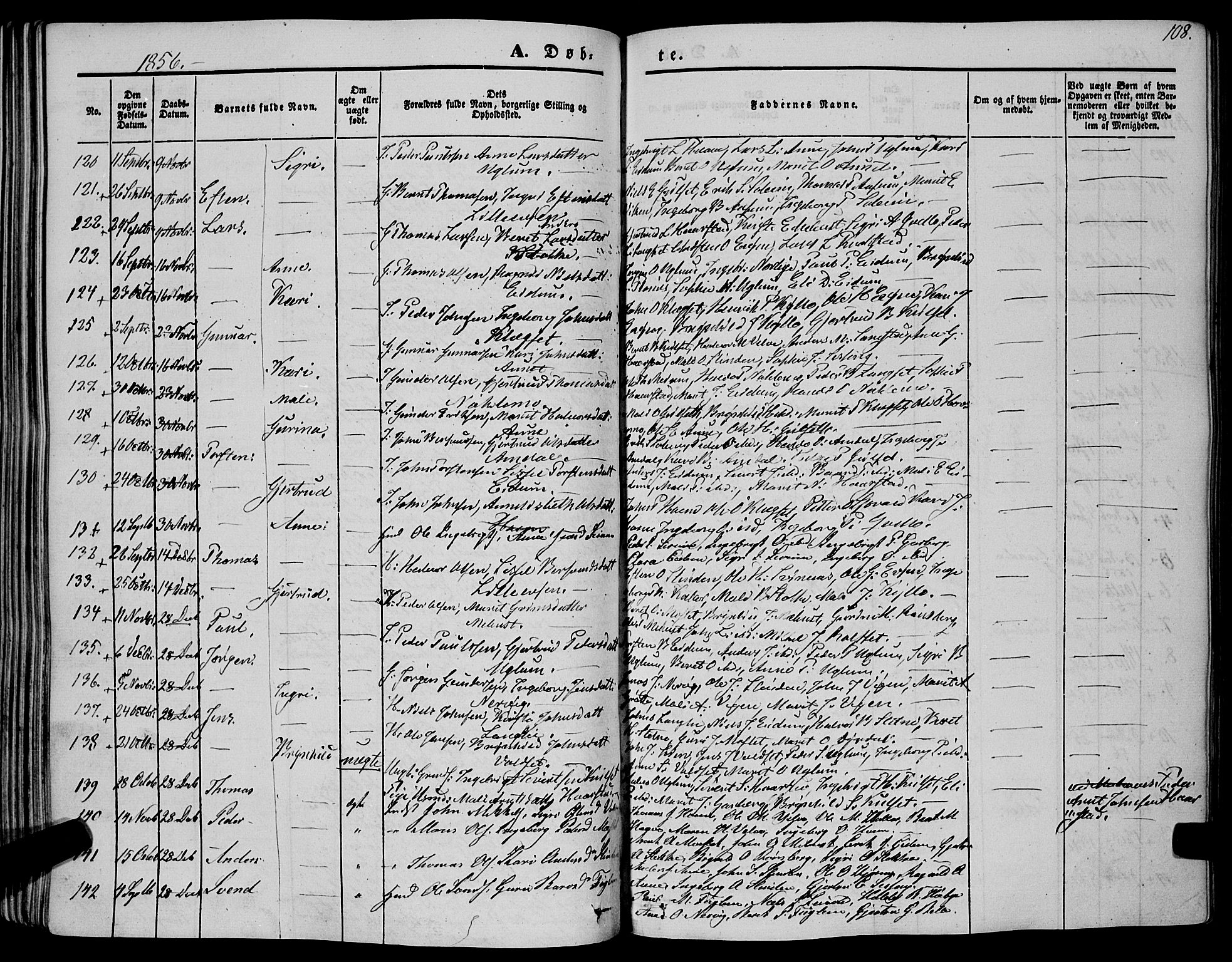 Ministerialprotokoller, klokkerbøker og fødselsregistre - Sør-Trøndelag, SAT/A-1456/695/L1145: Parish register (official) no. 695A06 /1, 1843-1859, p. 108