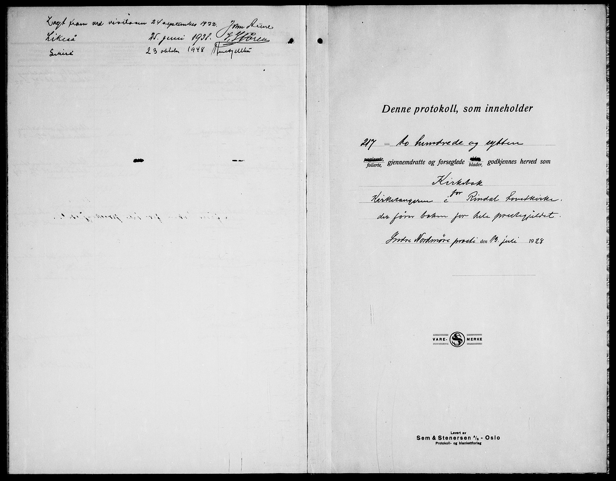 Ministerialprotokoller, klokkerbøker og fødselsregistre - Møre og Romsdal, SAT/A-1454/598/L1080: Parish register (copy) no. 598C05, 1927-1944