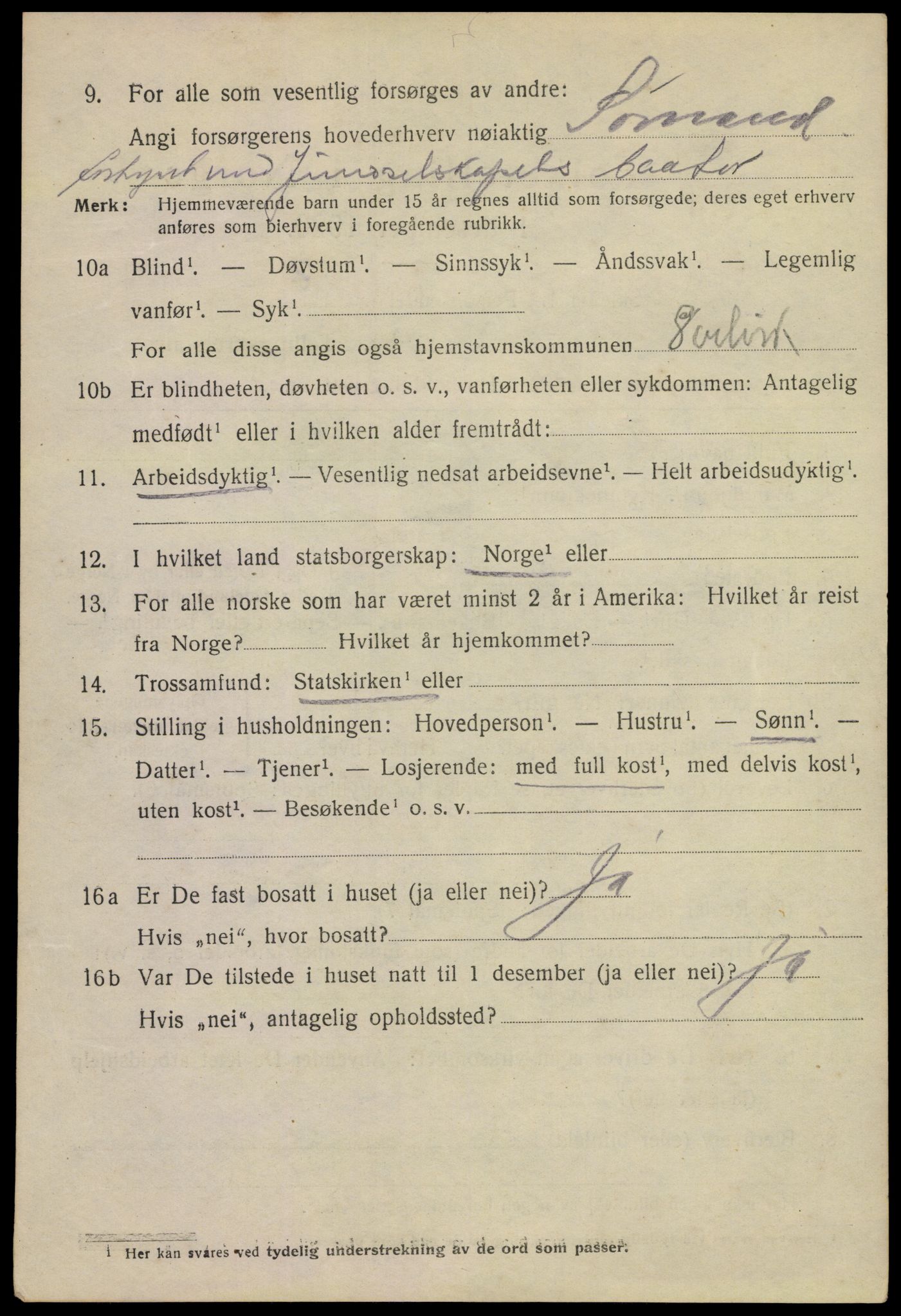 SAKO, 1920 census for Svelvik, 1920, p. 3376