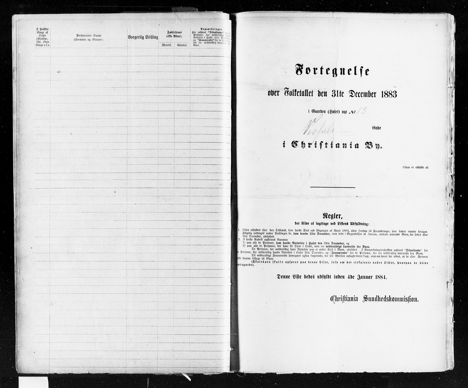 OBA, Municipal Census 1883 for Kristiania, 1883, p. 5198