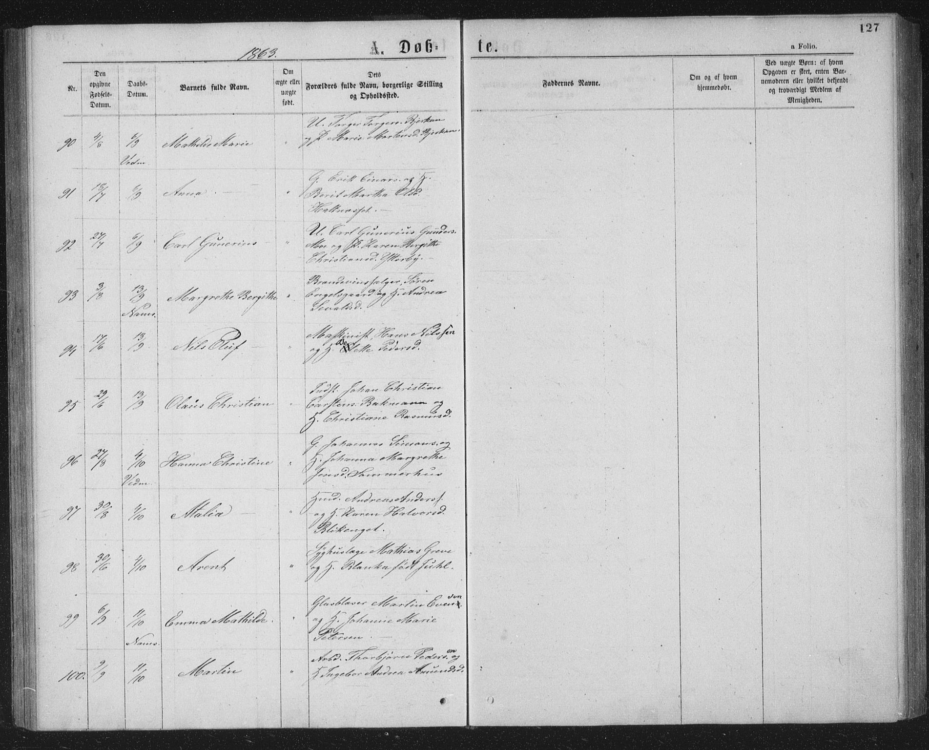 Ministerialprotokoller, klokkerbøker og fødselsregistre - Nord-Trøndelag, SAT/A-1458/768/L0566: Parish register (official) no. 768A01, 1836-1865, p. 127