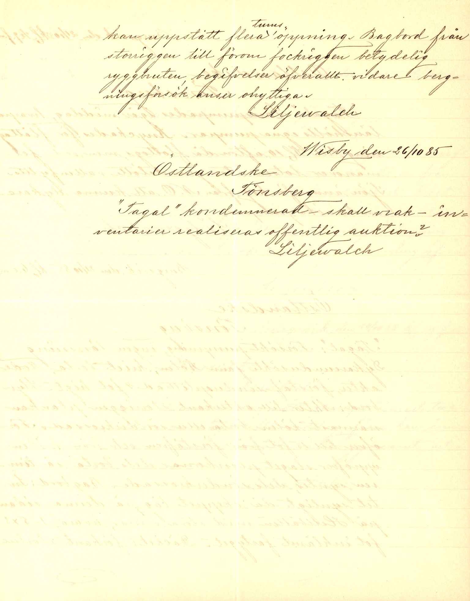 Pa 63 - Østlandske skibsassuranceforening, VEMU/A-1079/G/Ga/L0018/0010: Havaridokumenter / Tagal, Vesta, Tordenskjold av Bergen, Tordenskjold av Kristiansand, 1885, p. 45