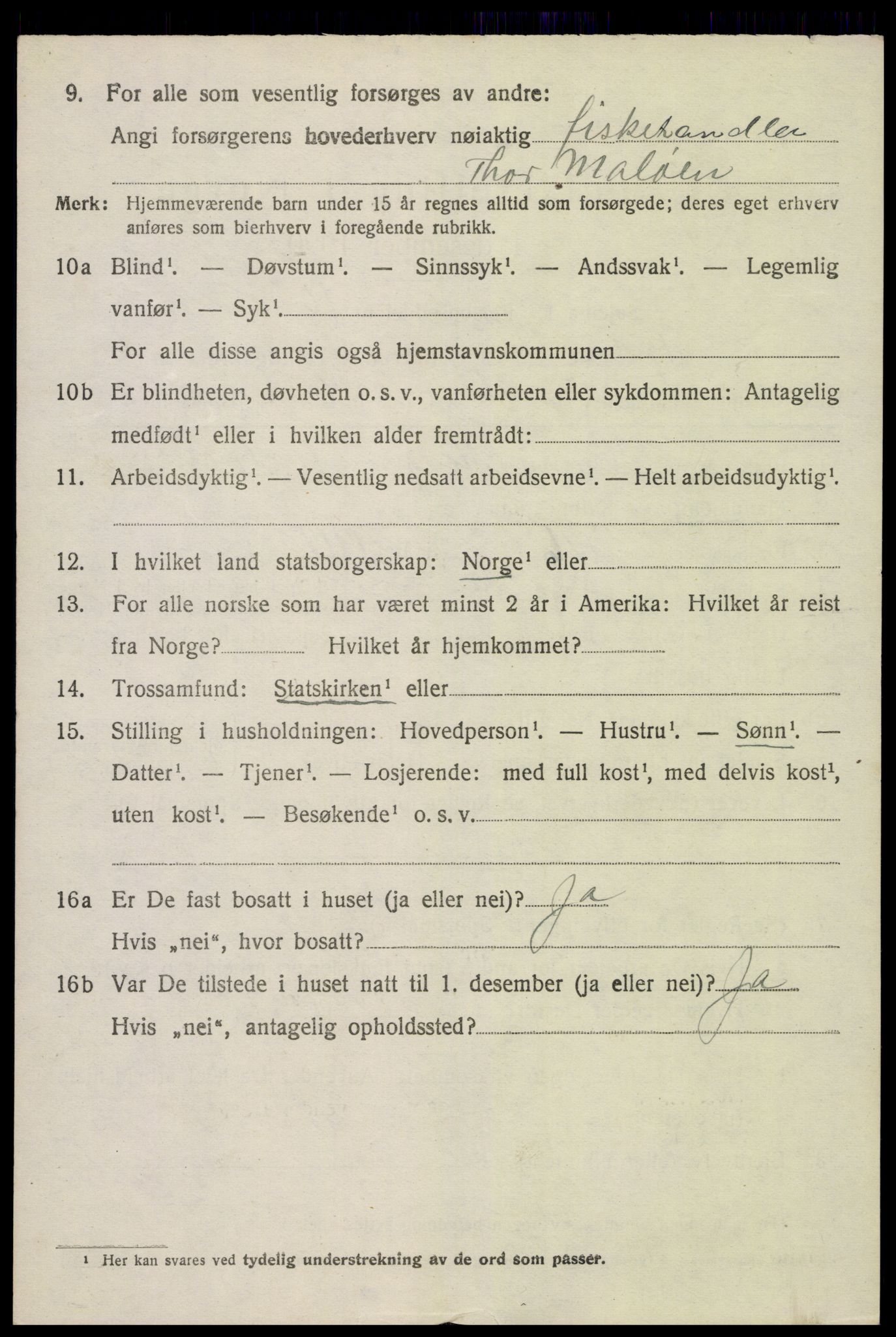 SAK, 1920 census for Fjære, 1920, p. 8540