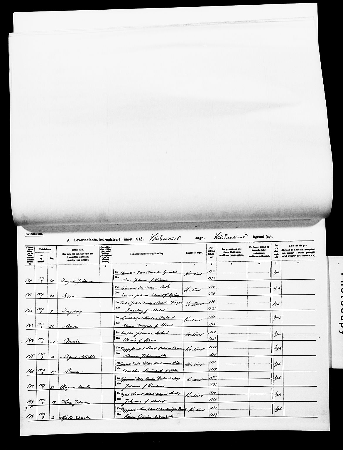 Ministerialprotokoller, klokkerbøker og fødselsregistre - Møre og Romsdal, SAT/A-1454/572/L0861: Parish register (official) no. 572D05, 1913-1920