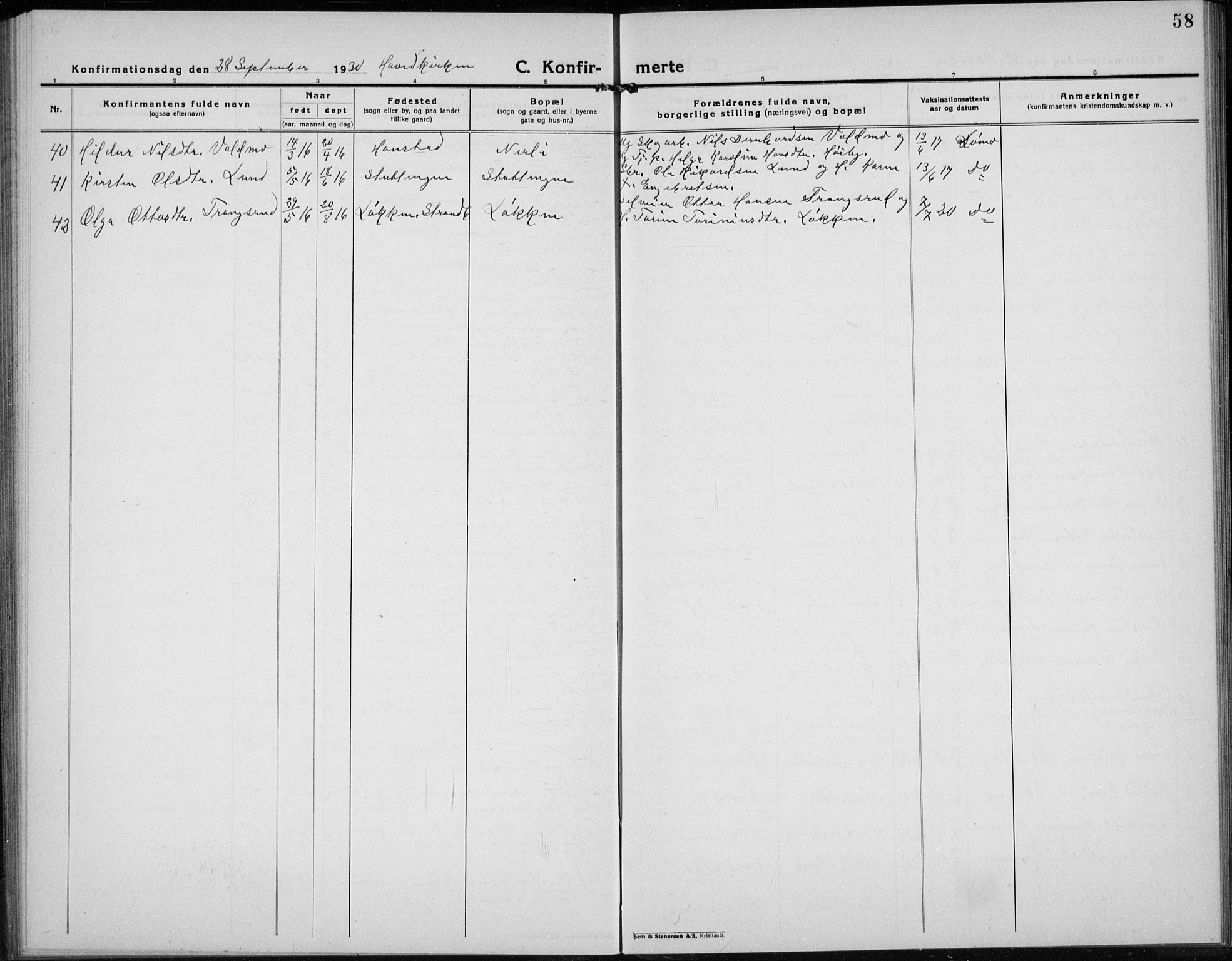 Elverum prestekontor, AV/SAH-PREST-044/H/Ha/Hab/L0032: Parish register (copy) no. 32, 1922-1936, p. 58