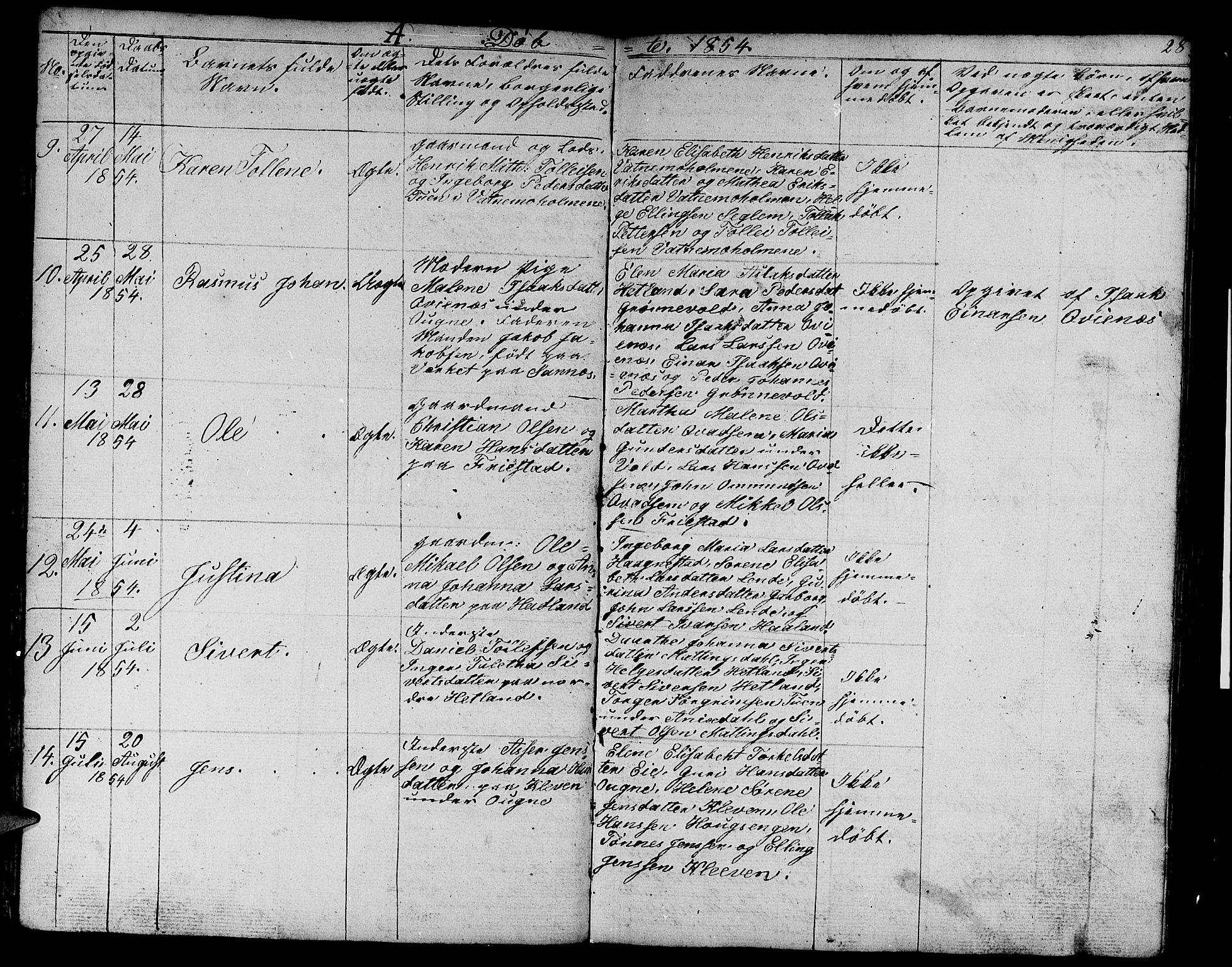 Eigersund sokneprestkontor, AV/SAST-A-101807/S09/L0003: Parish register (copy) no. B 3, 1846-1875, p. 28