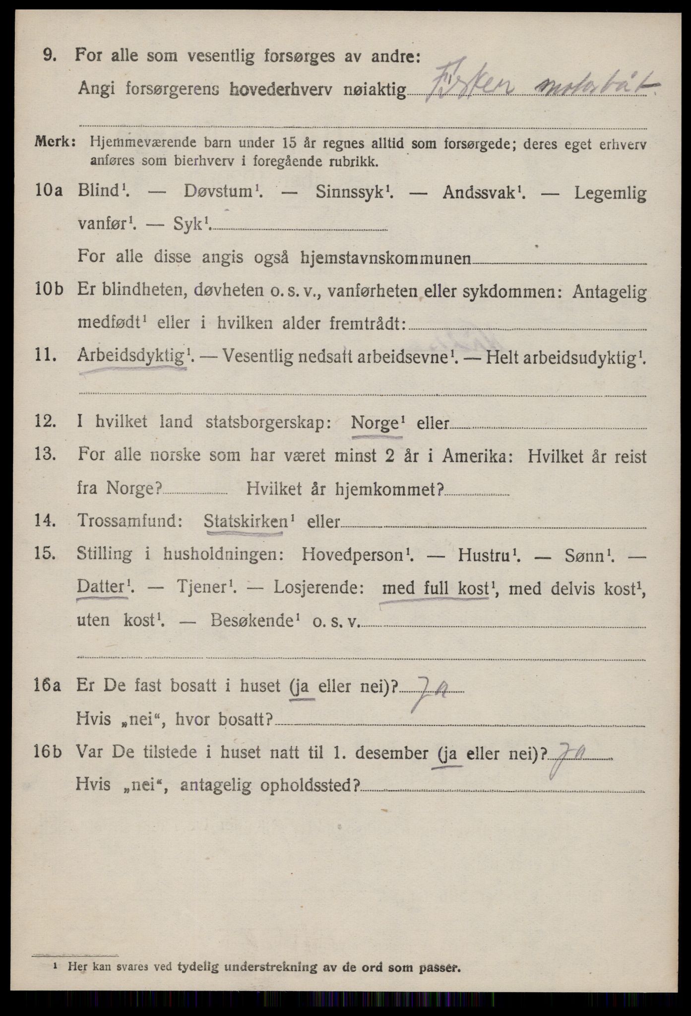 SAT, 1920 census for Giske, 1920, p. 827