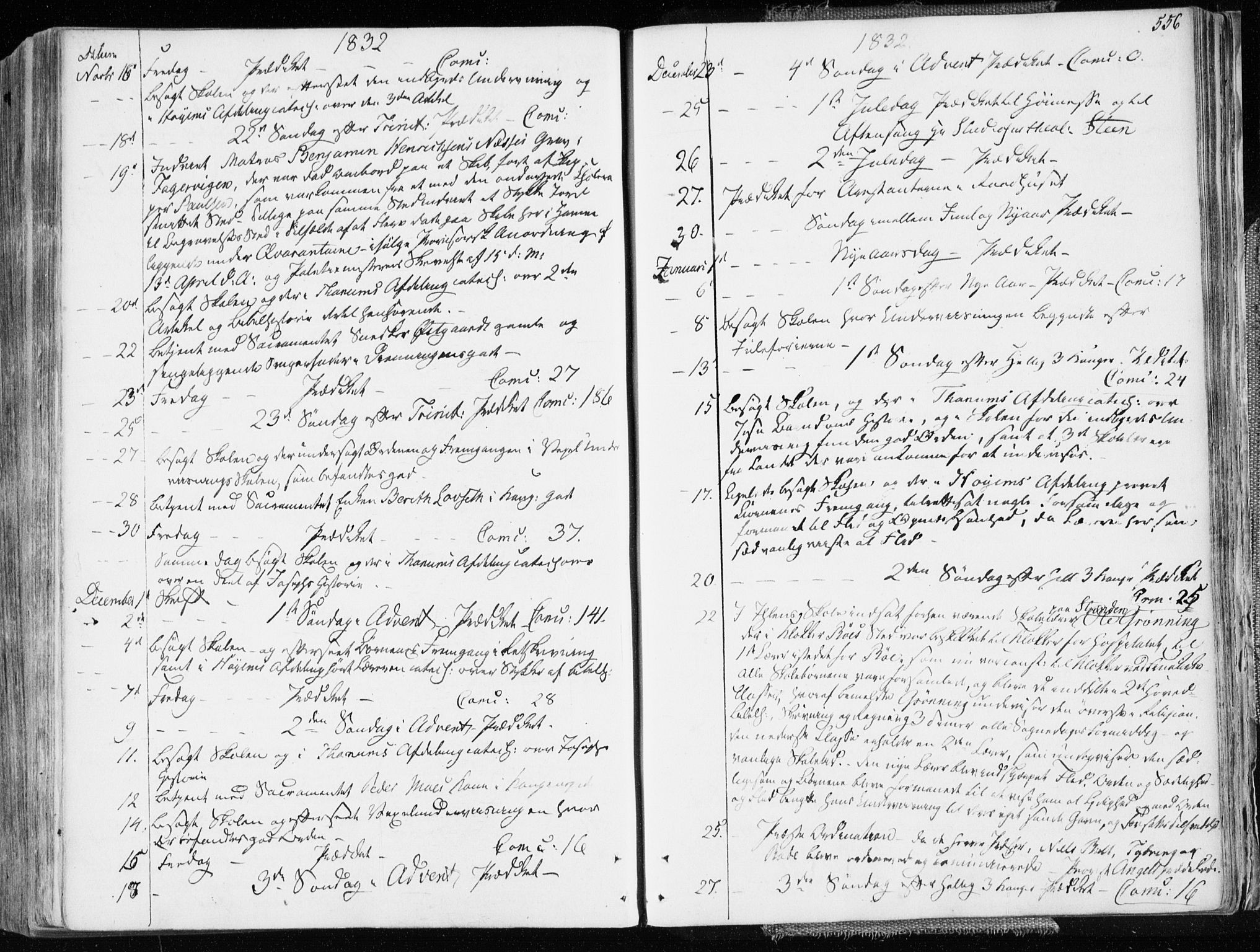 Ministerialprotokoller, klokkerbøker og fødselsregistre - Sør-Trøndelag, SAT/A-1456/601/L0047: Parish register (official) no. 601A15, 1831-1839, p. 556