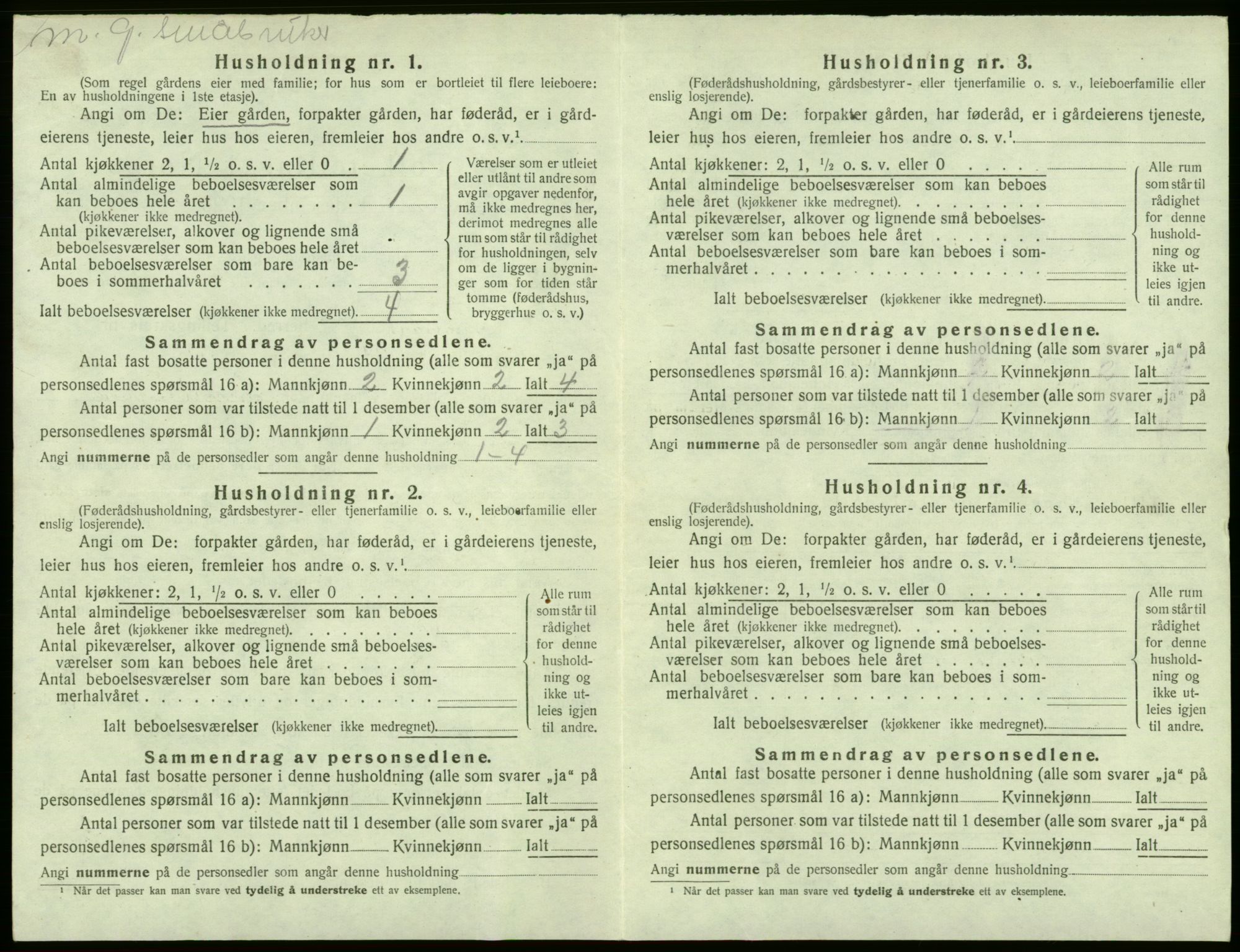 SAB, 1920 census for Sund, 1920, p. 590