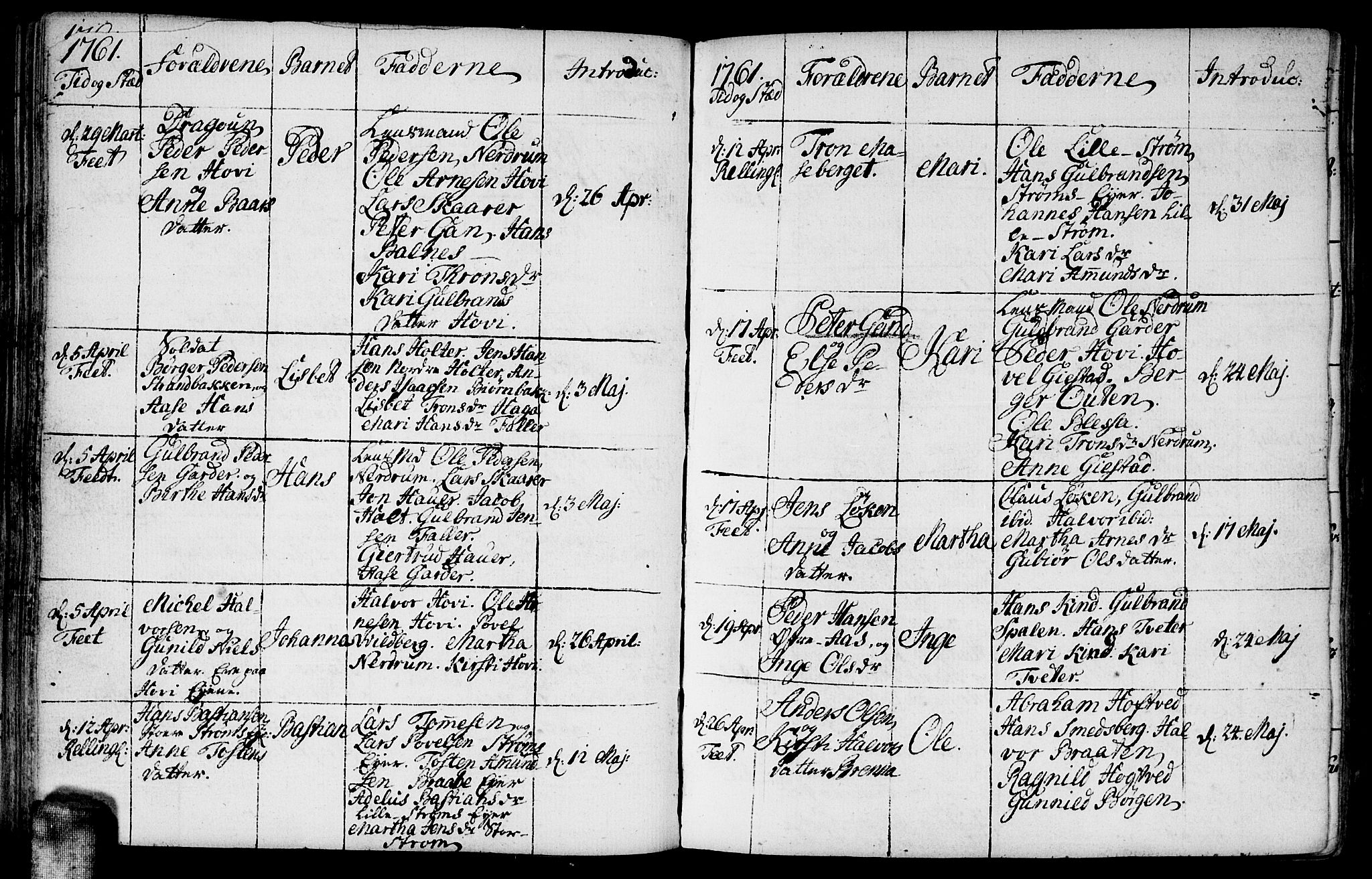 Fet prestekontor Kirkebøker, AV/SAO-A-10370a/F/Fa/L0004: Parish register (official) no. I 4, 1751-1773, p. 61