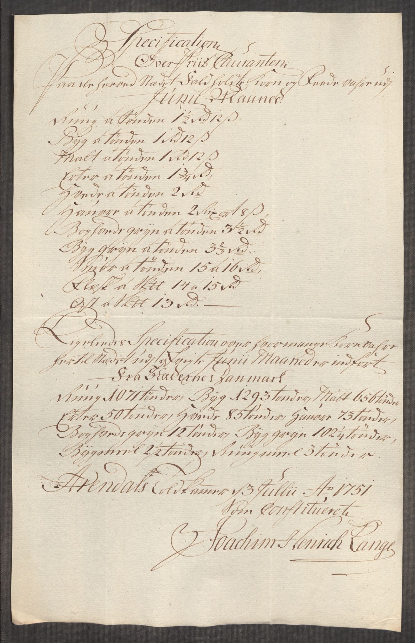 Rentekammeret inntil 1814, Realistisk ordnet avdeling, RA/EA-4070/Oe/L0004: [Ø1]: Priskuranter, 1749-1752, p. 675
