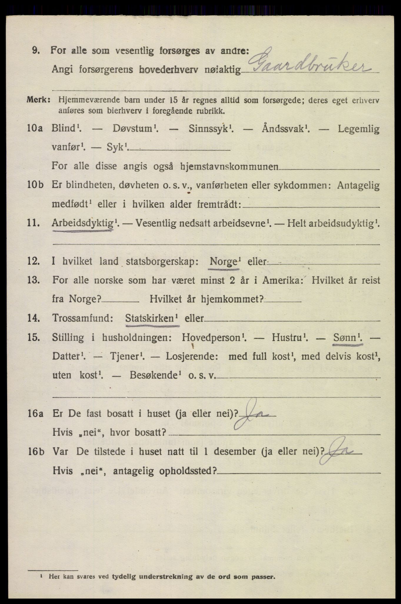 SAK, 1920 census for Lista, 1920, p. 12084