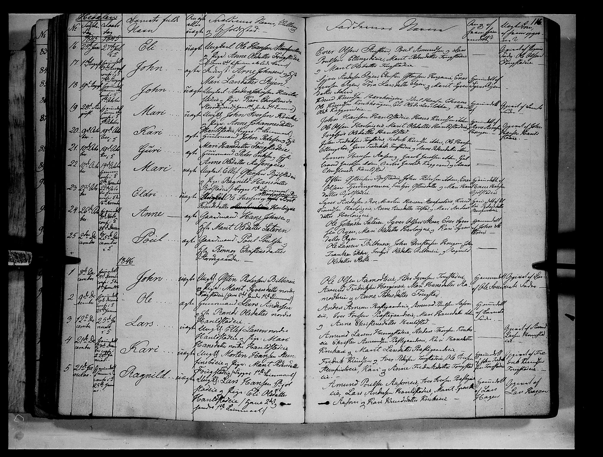 Vågå prestekontor, SAH/PREST-076/H/Ha/Haa/L0005: Parish register (official) no. 5 /2, 1842-1856, p. 116