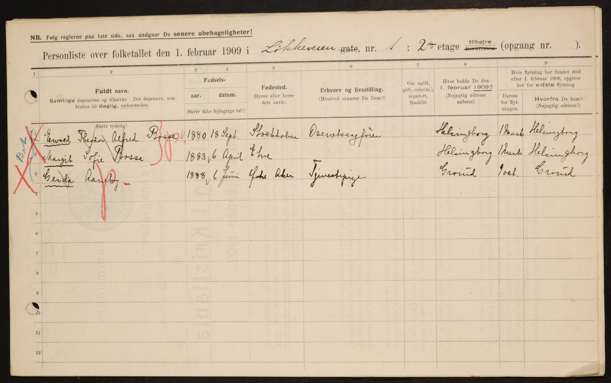 OBA, Municipal Census 1909 for Kristiania, 1909, p. 53302