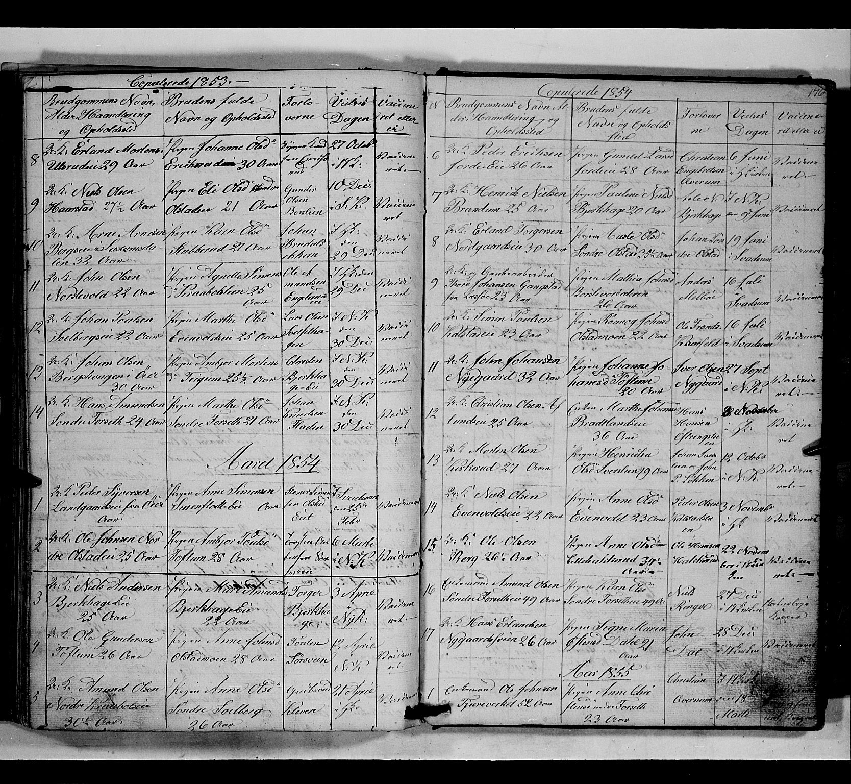 Gausdal prestekontor, SAH/PREST-090/H/Ha/Hab/L0005: Parish register (copy) no. 5, 1846-1867, p. 176