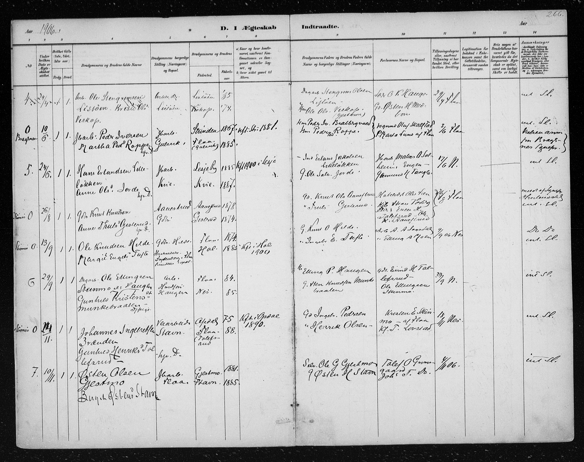 Nes kirkebøker, AV/SAKO-A-236/F/Fa/L0012: Parish register (official) no. 12, 1881-1917, p. 266