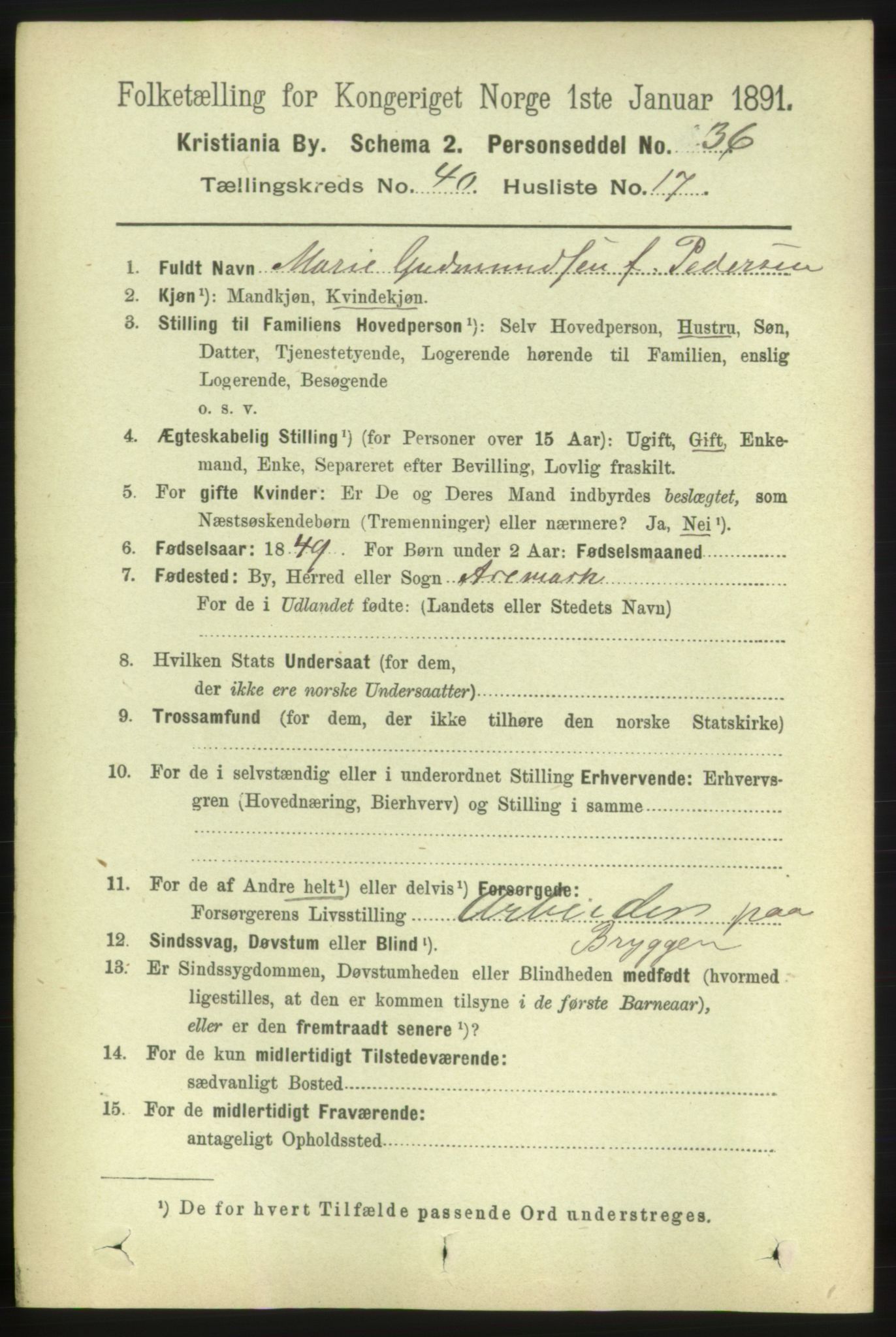RA, 1891 census for 0301 Kristiania, 1891, p. 23411