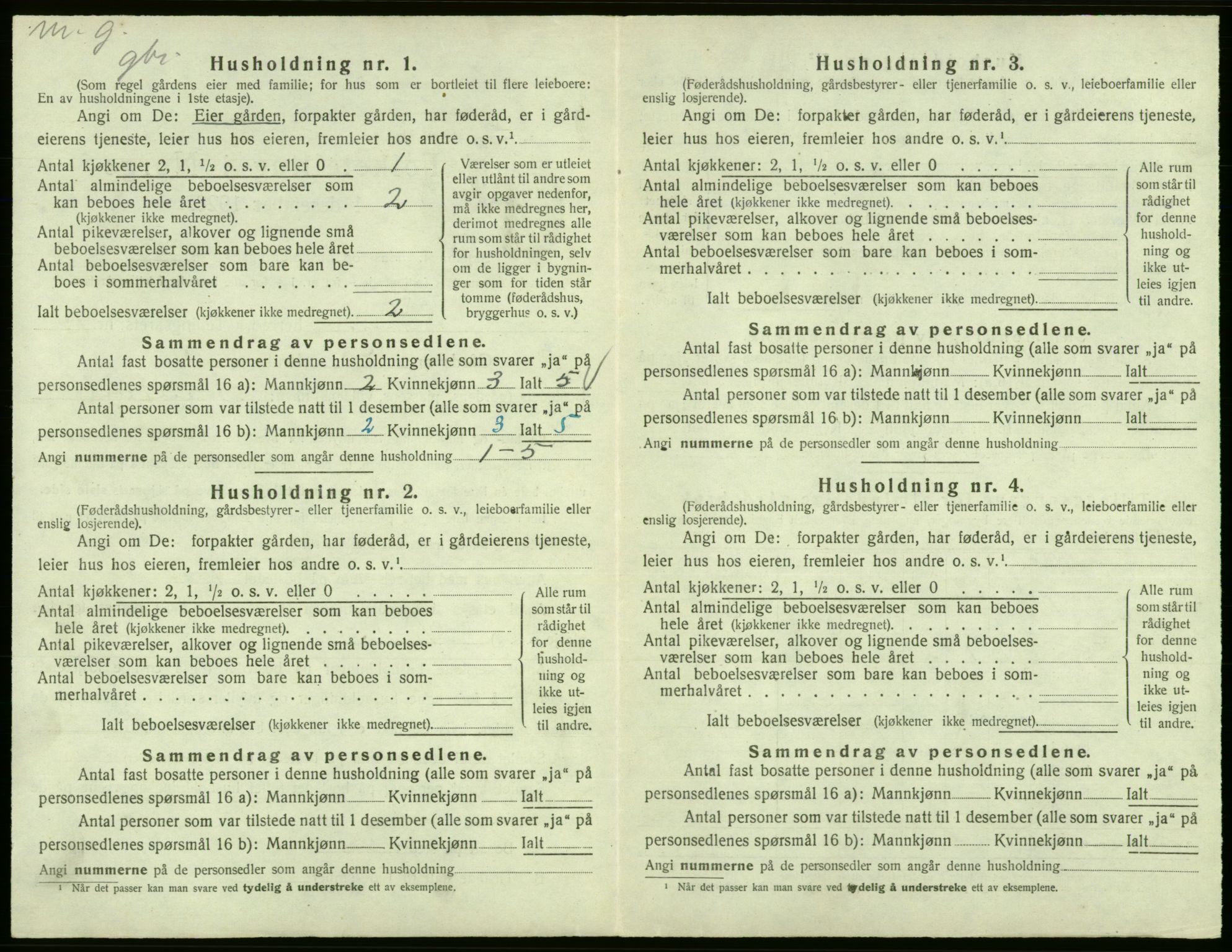 SAB, 1920 census for Fitjar, 1920, p. 840