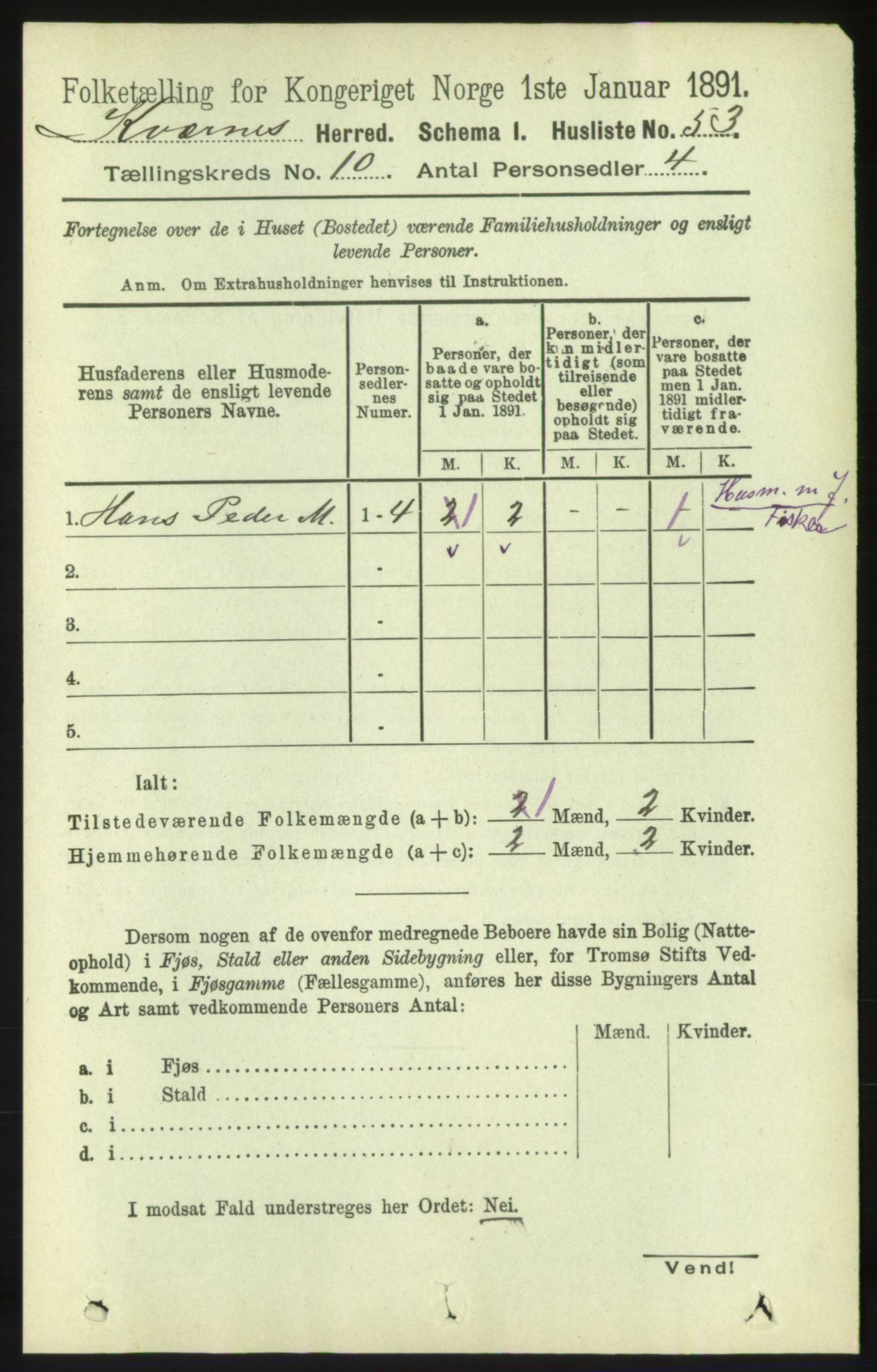 RA, 1891 census for 1553 Kvernes, 1891, p. 4322