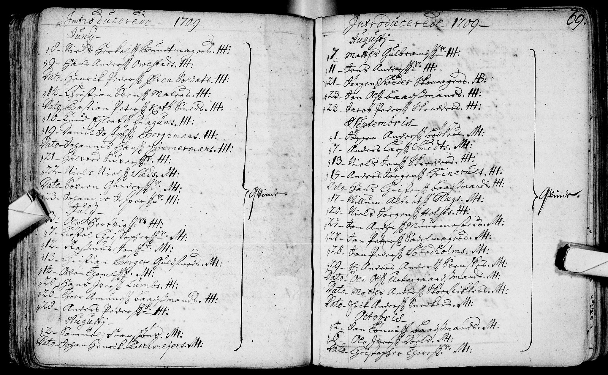 Bragernes kirkebøker, AV/SAKO-A-6/F/Fa/L0003: Parish register (official) no. I 3, 1706-1734, p. 69