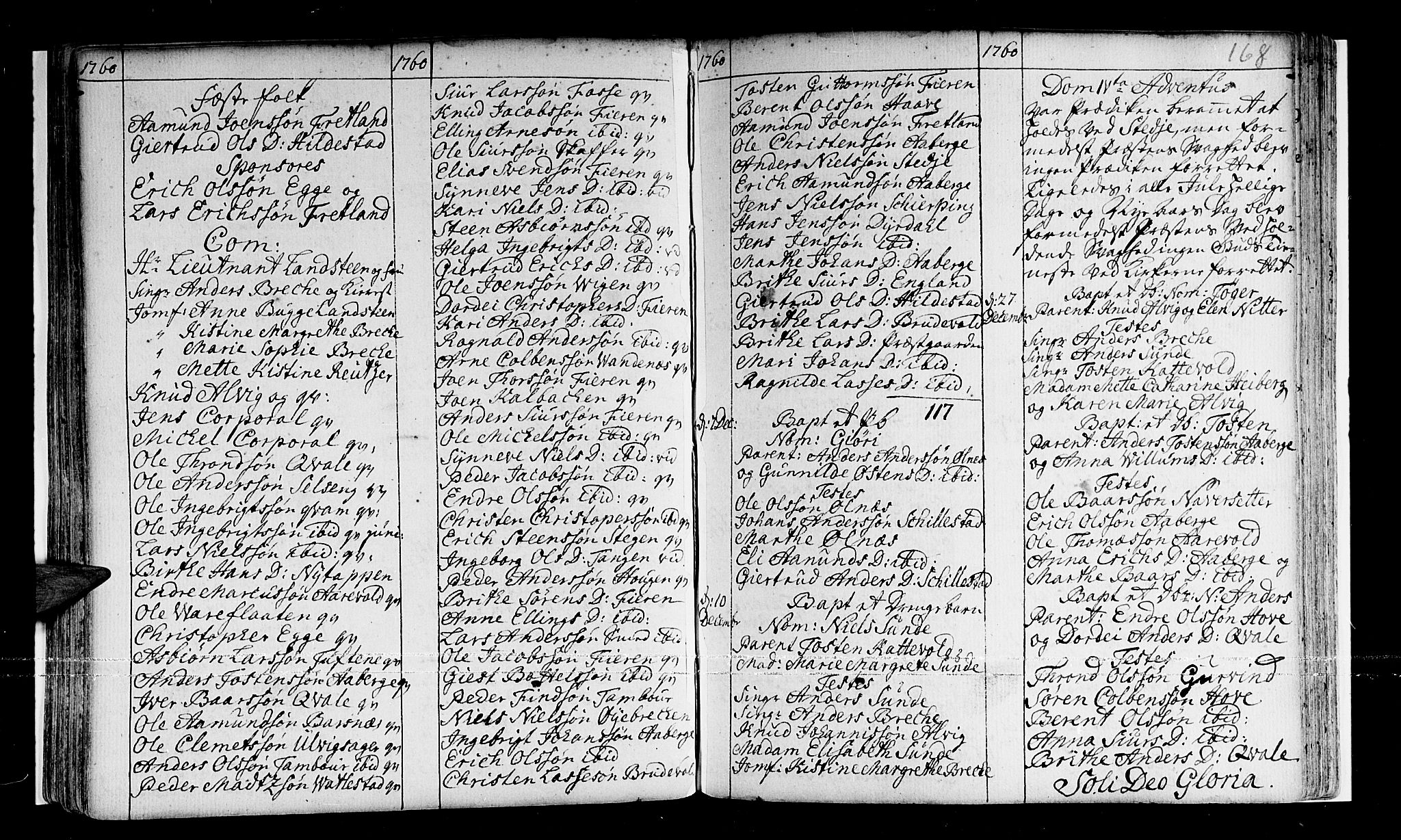 Sogndal sokneprestembete, AV/SAB-A-81301/H/Haa/Haaa/L0003: Parish register (official) no. A 3, 1747-1768, p. 168