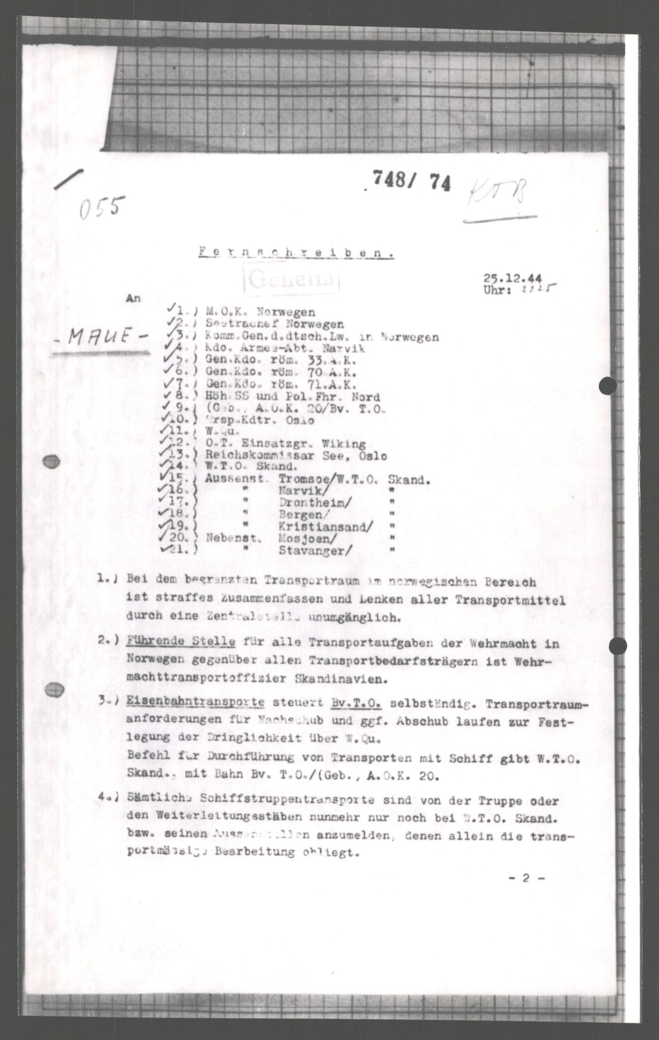 Forsvarets Overkommando. 2 kontor. Arkiv 11.4. Spredte tyske arkivsaker, AV/RA-RAFA-7031/D/Dar/Dara/L0005: Krigsdagbøker for 20. Gebirgs-Armee-Oberkommando (AOK 20), 1942-1944, p. 501