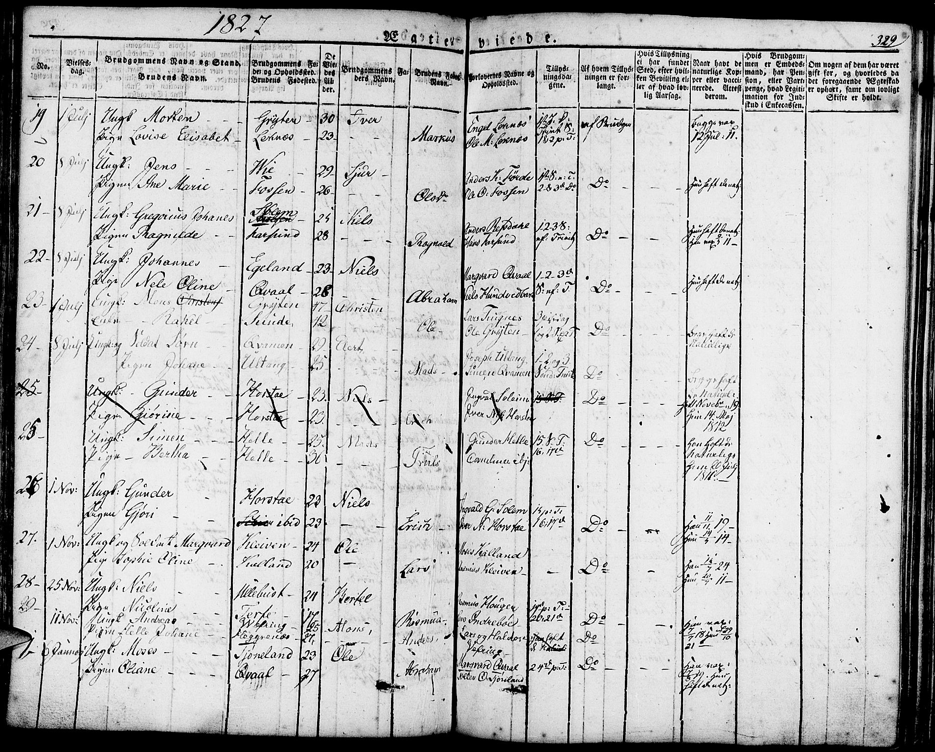 Førde sokneprestembete, AV/SAB-A-79901/H/Haa/Haaa/L0006: Parish register (official) no. A 6, 1821-1842, p. 329