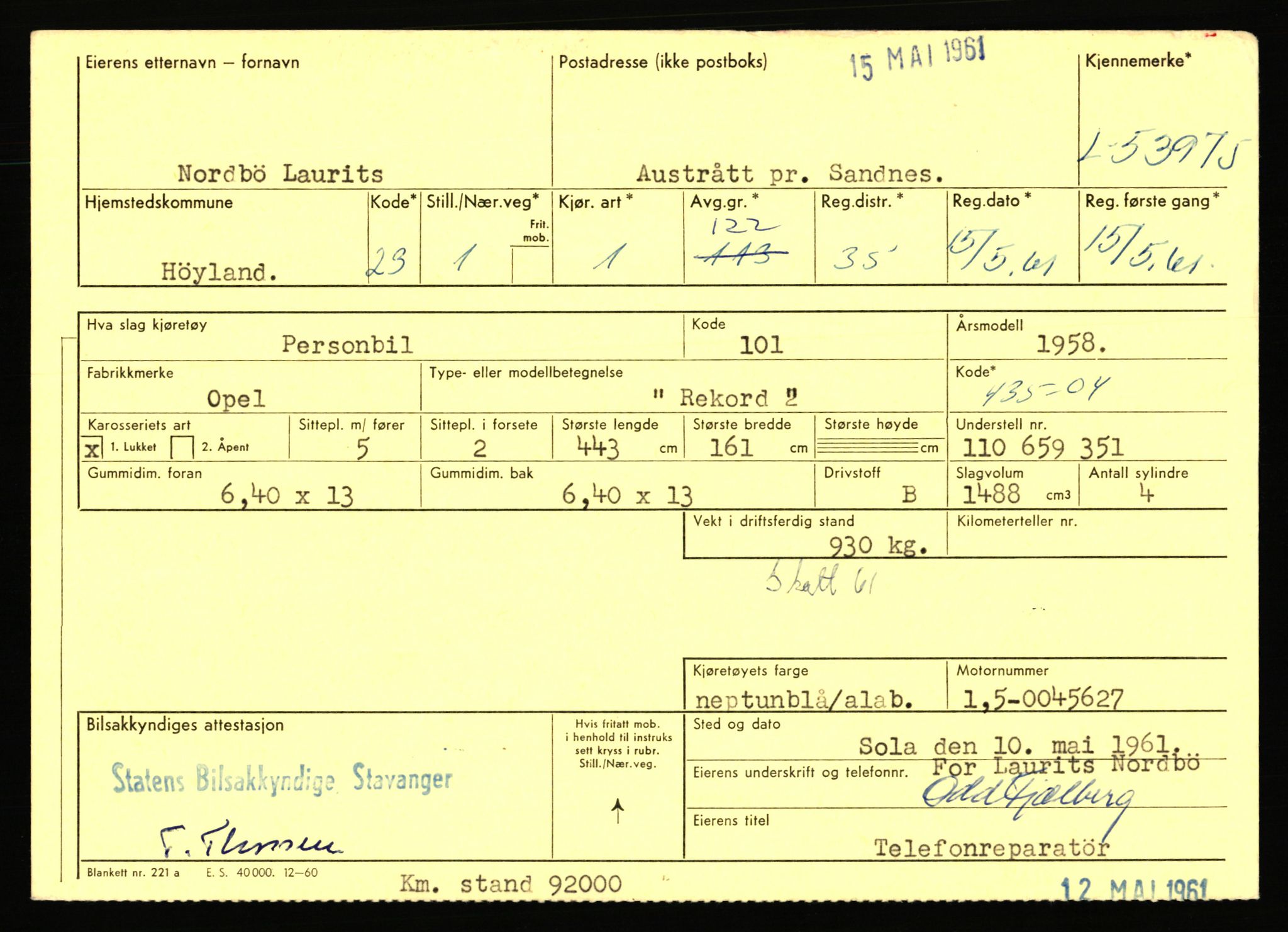 Stavanger trafikkstasjon, AV/SAST-A-101942/0/F/L0053: L-52900 - L-54199, 1930-1971, p. 2413